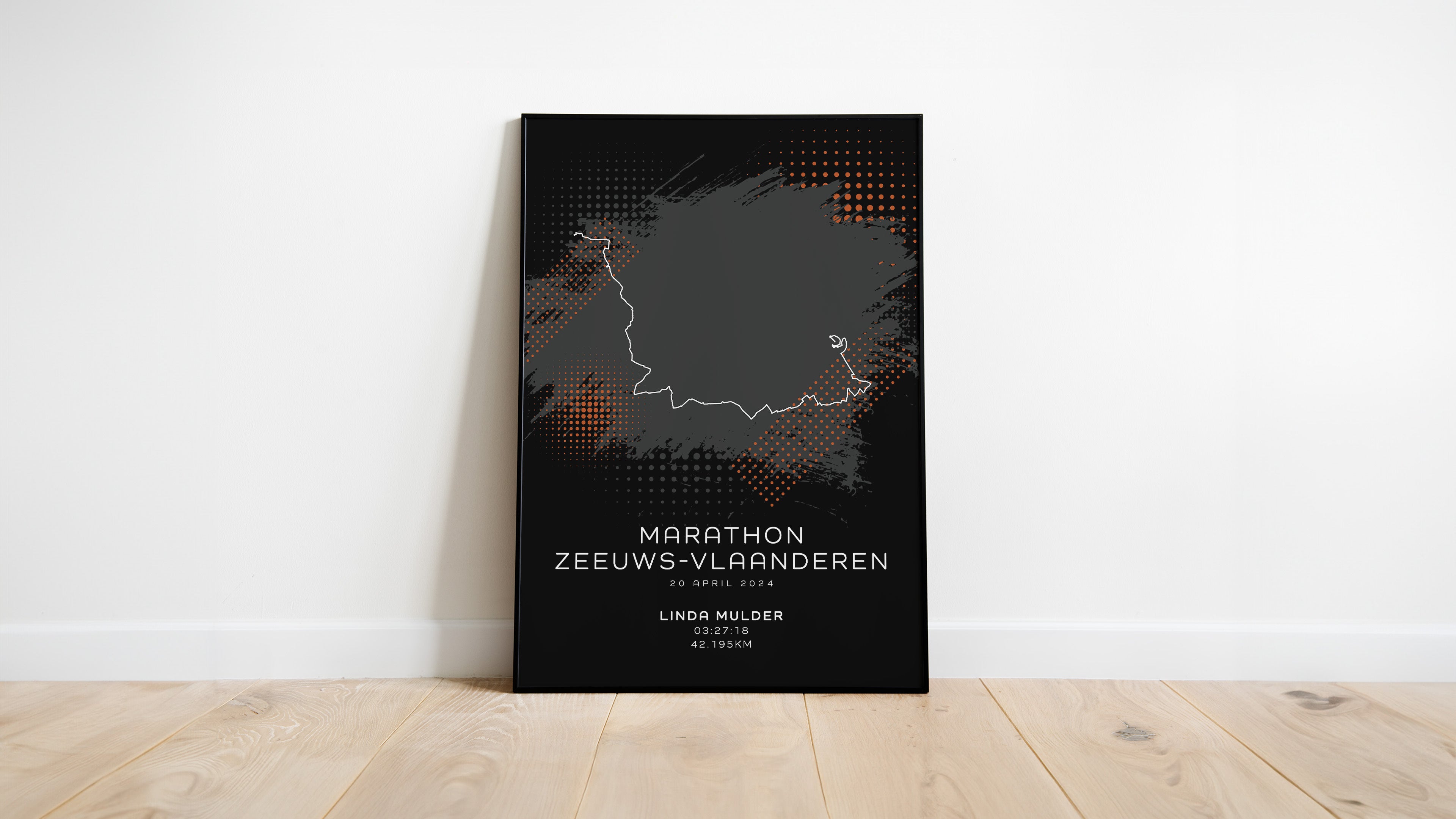 Marathon Zeeuws-Vlaanderen - Modern Dark - Poster