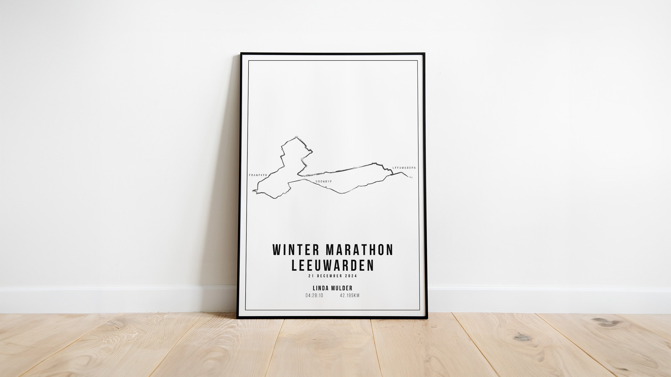 Winter Marathon Leeuwarden I Handmade Drawing I Poster