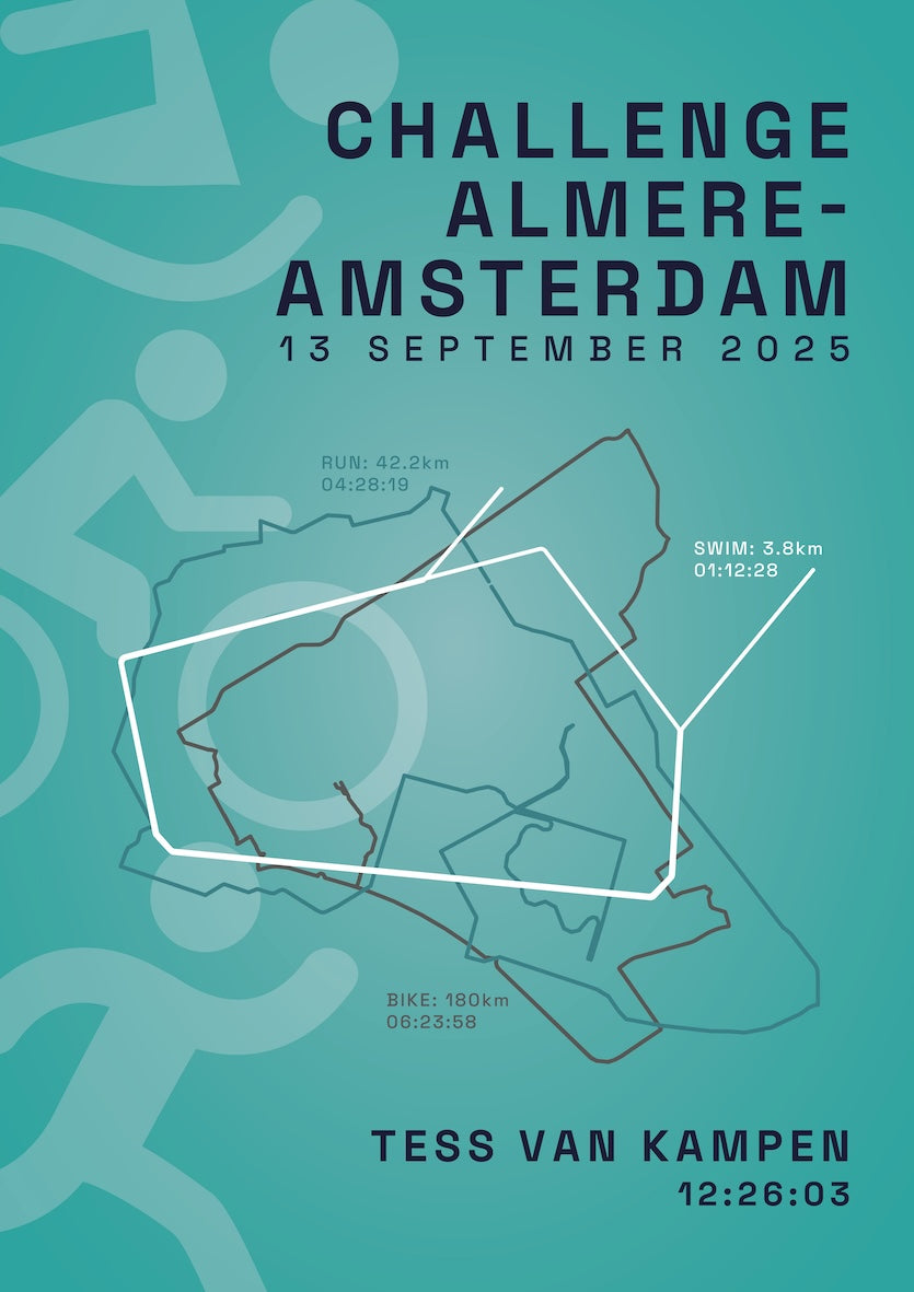 Poster met naam I Challenge Almere-Amsterdam 2025 I Active Icon