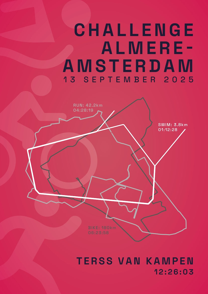 Poster met naam I Challenge Almere-Amsterdam 2025 I Active Icon