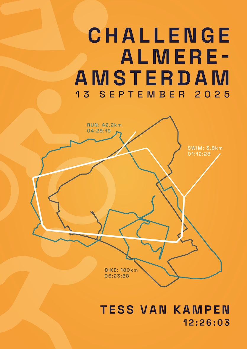Poster met naam I Challenge Almere-Amsterdam 2025 I Active Icon