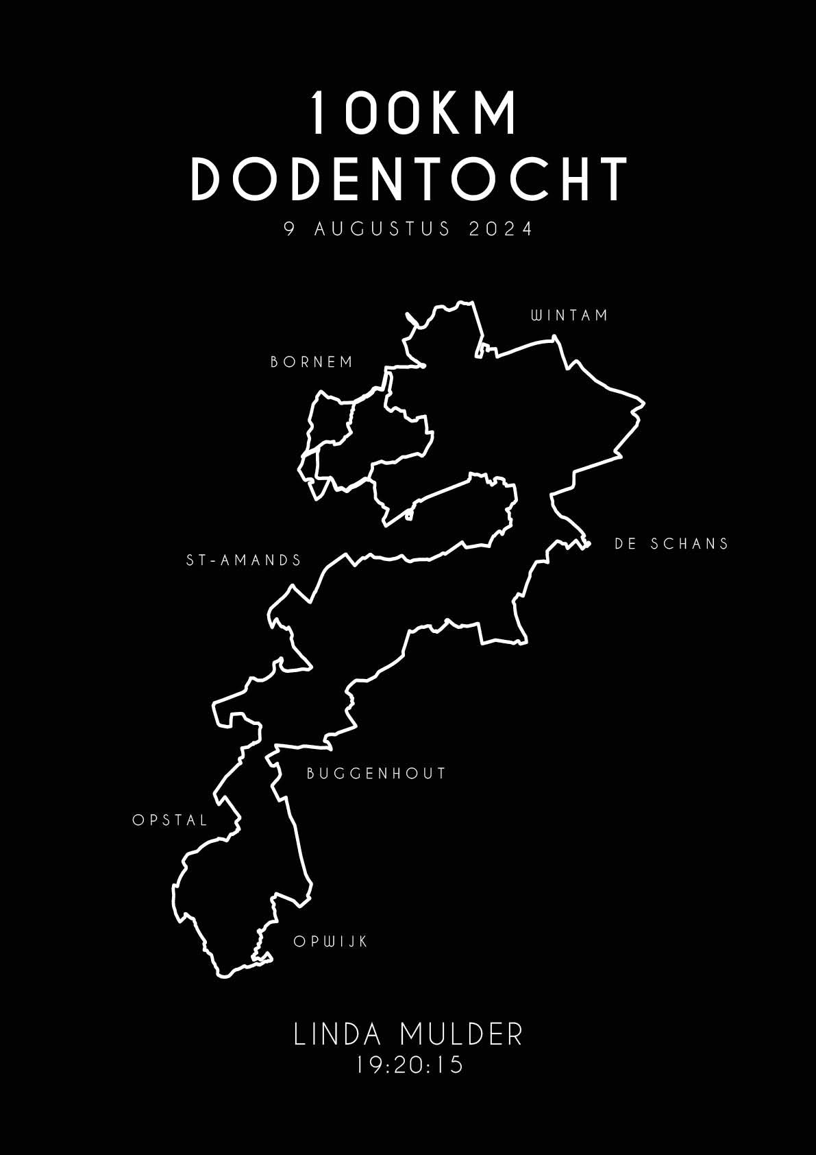 100km Dodentocht 2024 I Poster met naam