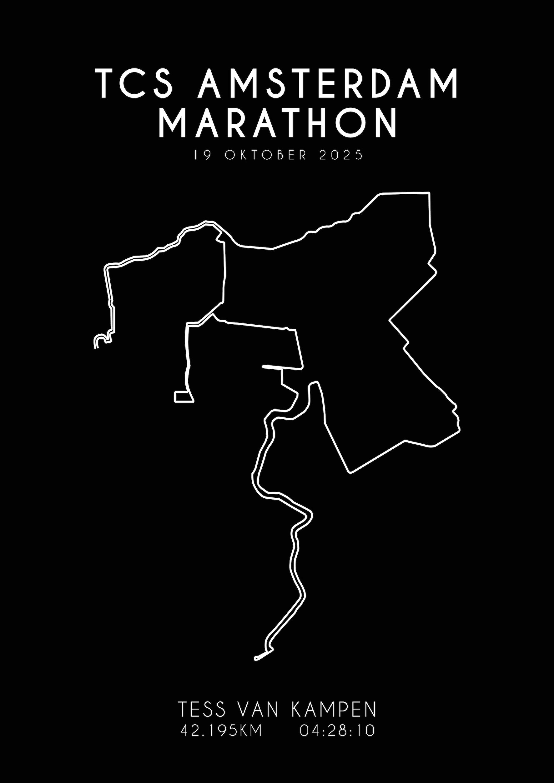 Amsterdam Marathon 2025 I Black Elegance I Poster