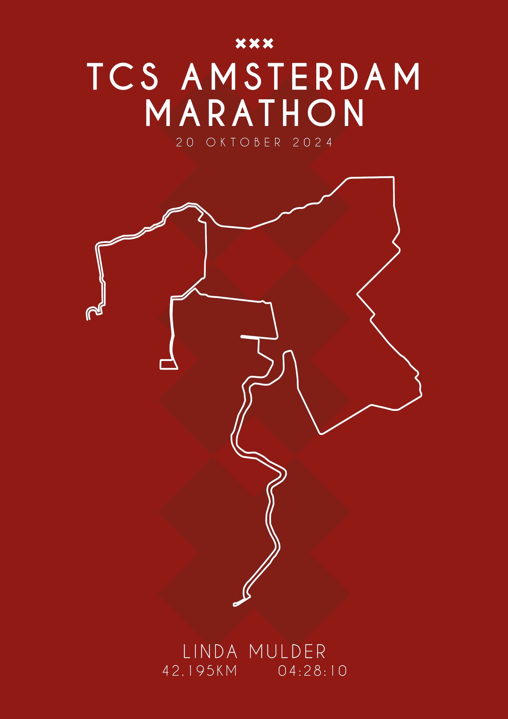 Amsterdam Marathon 2024 I Limited Edition Red I Poster