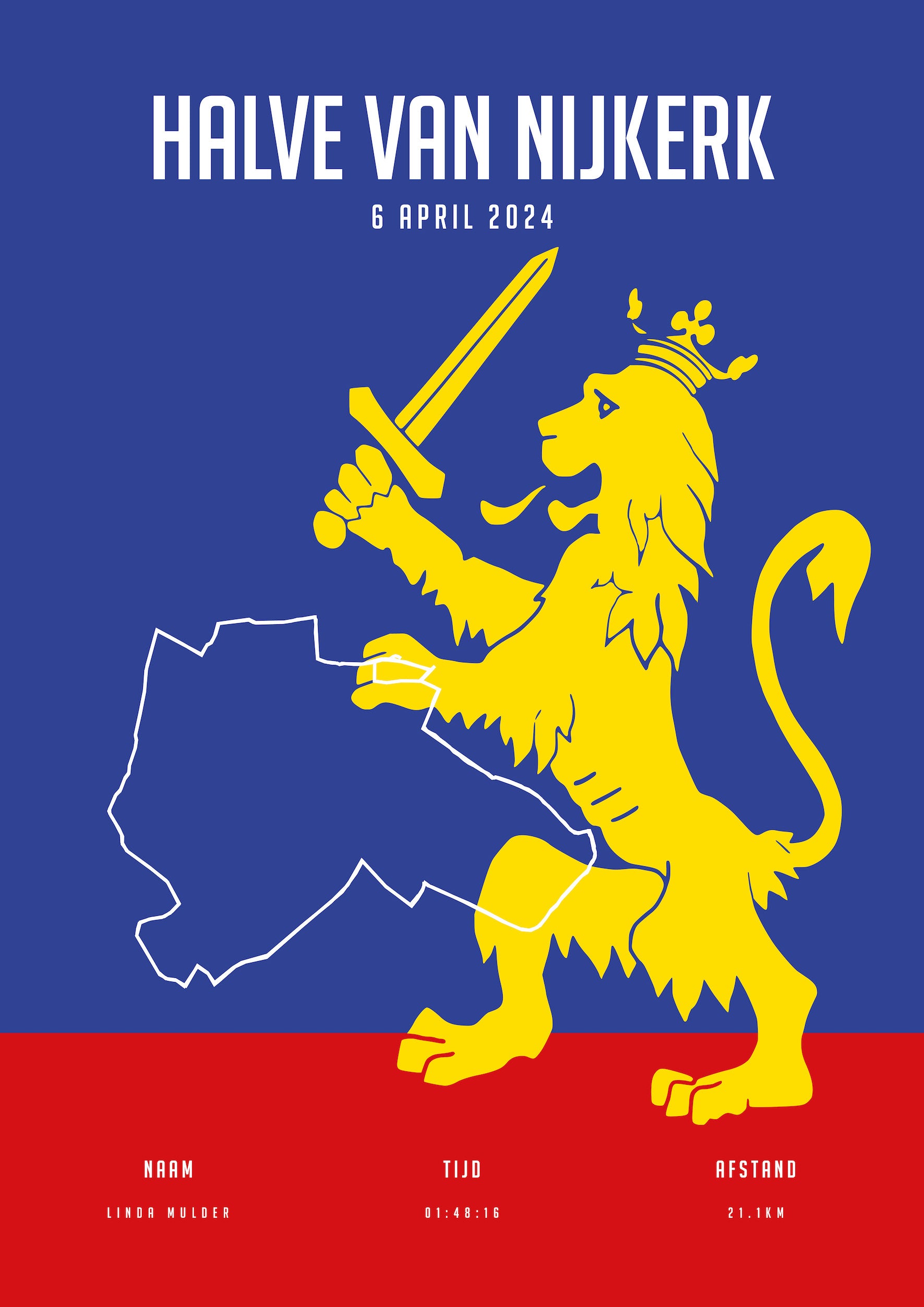 Halve van Nijkerk 2024 - City Flag - Poster