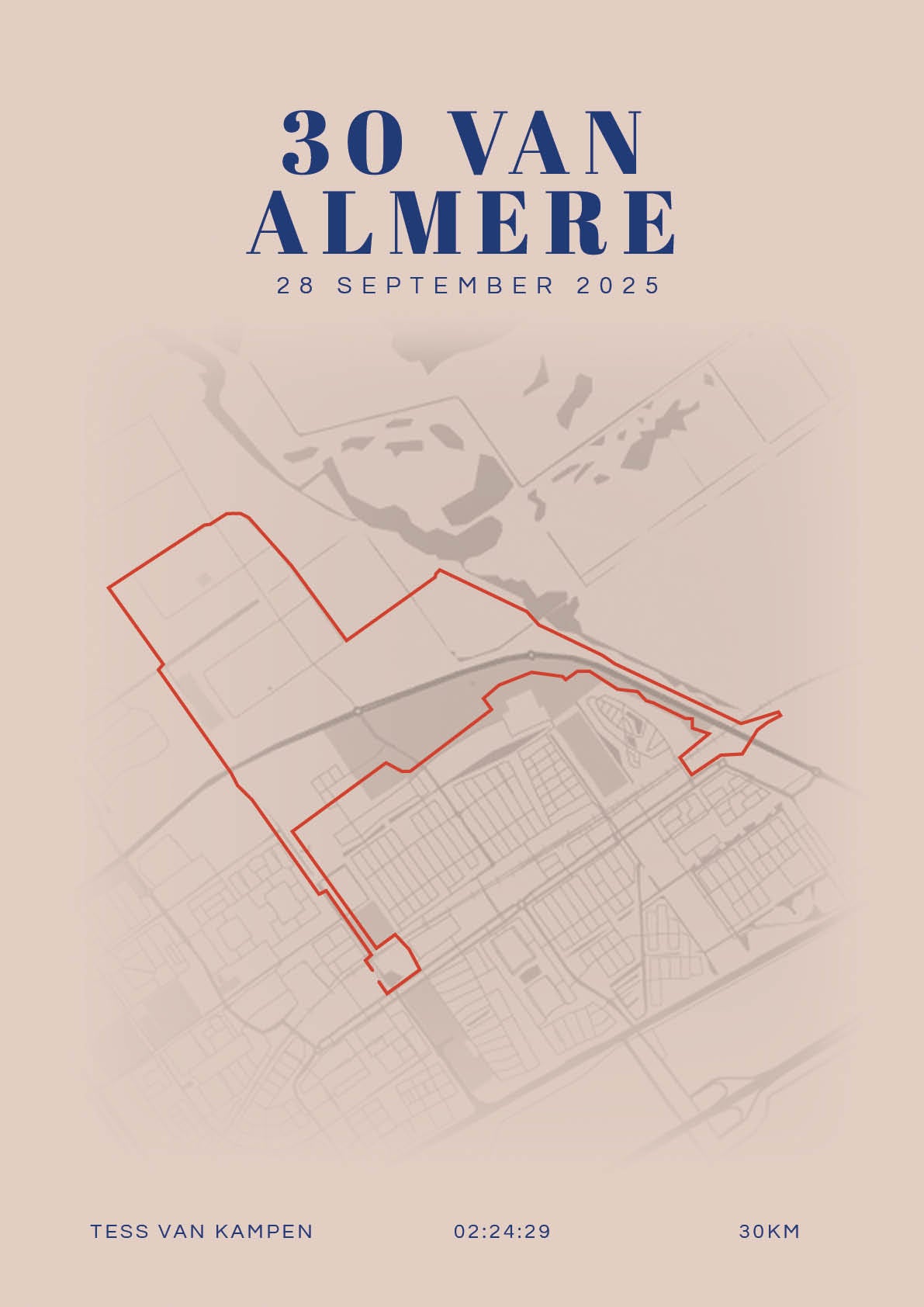 De 30 van Almere 2025 I Classic Citymap I Poster
