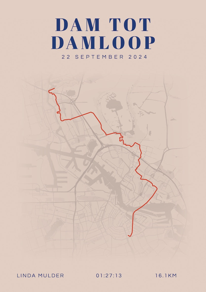 Dam tot Damloop 2024 I Classic Citymap I Poster