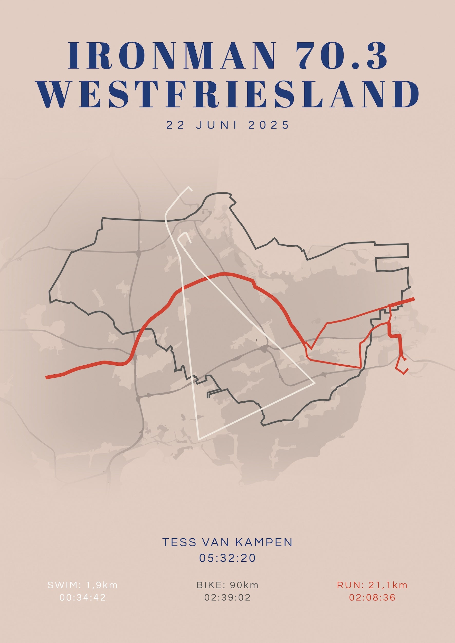 Ironman 70.3 Westfriesland 2025 I Classic Citymap I Poster