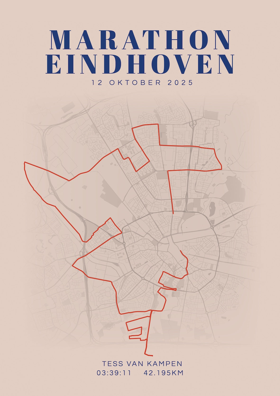 Marathon Eindhoven 2025 I Classic Citymap I Poster
