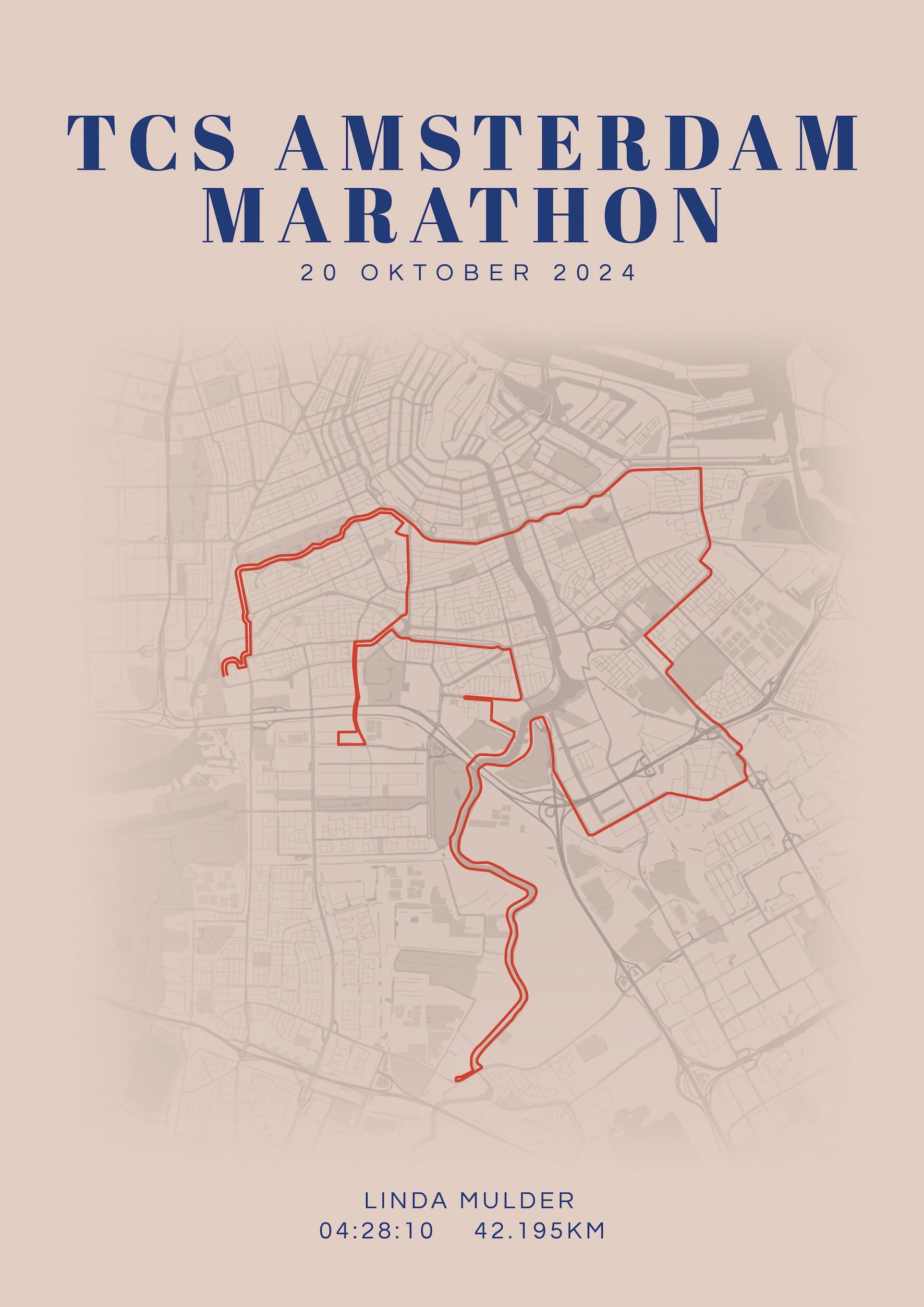 Amsterdam Marathon 2024 I Classic Citymap I Poster