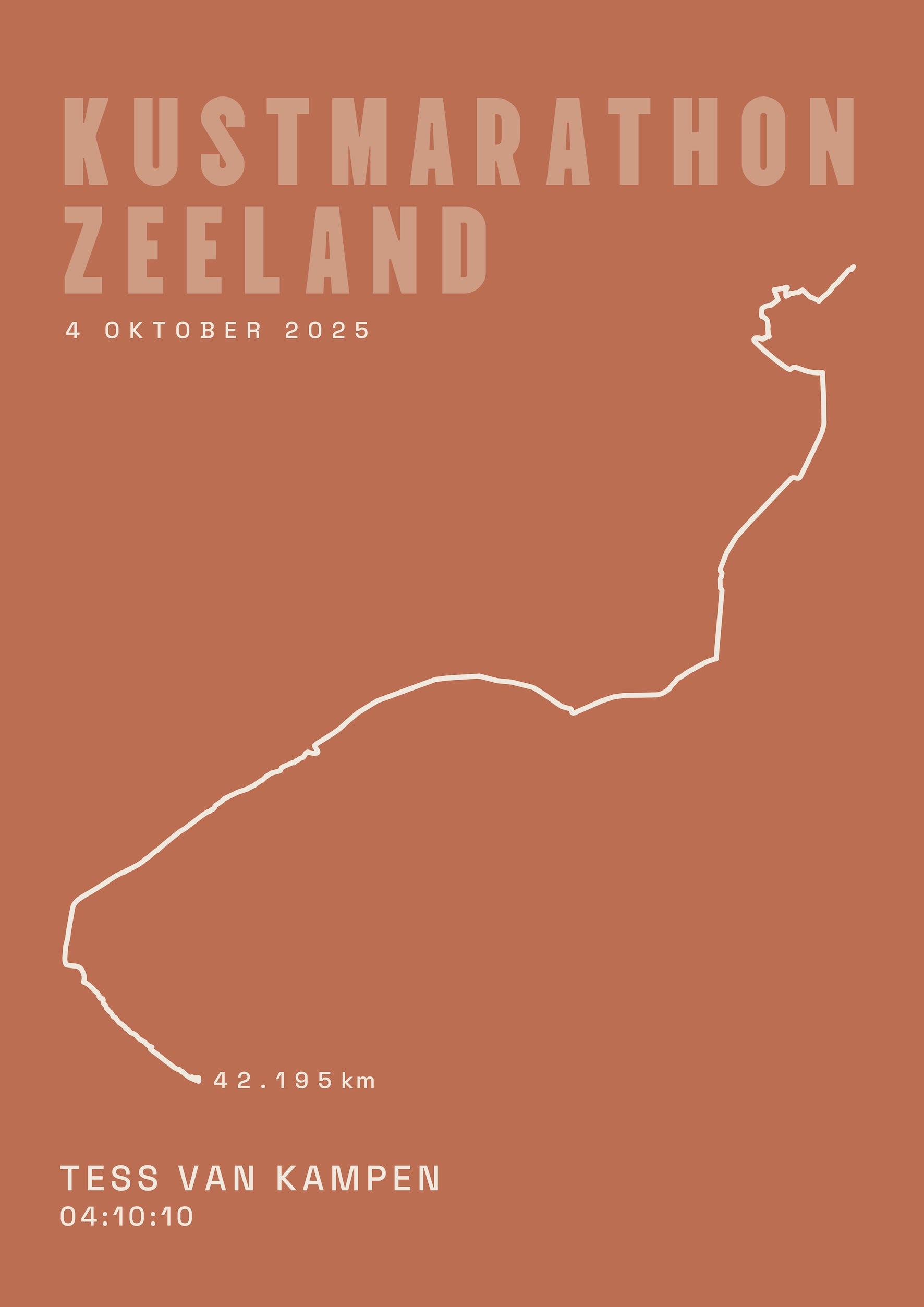 Kustmarathon Zeeland 2025 I Classic Solid I Poster
