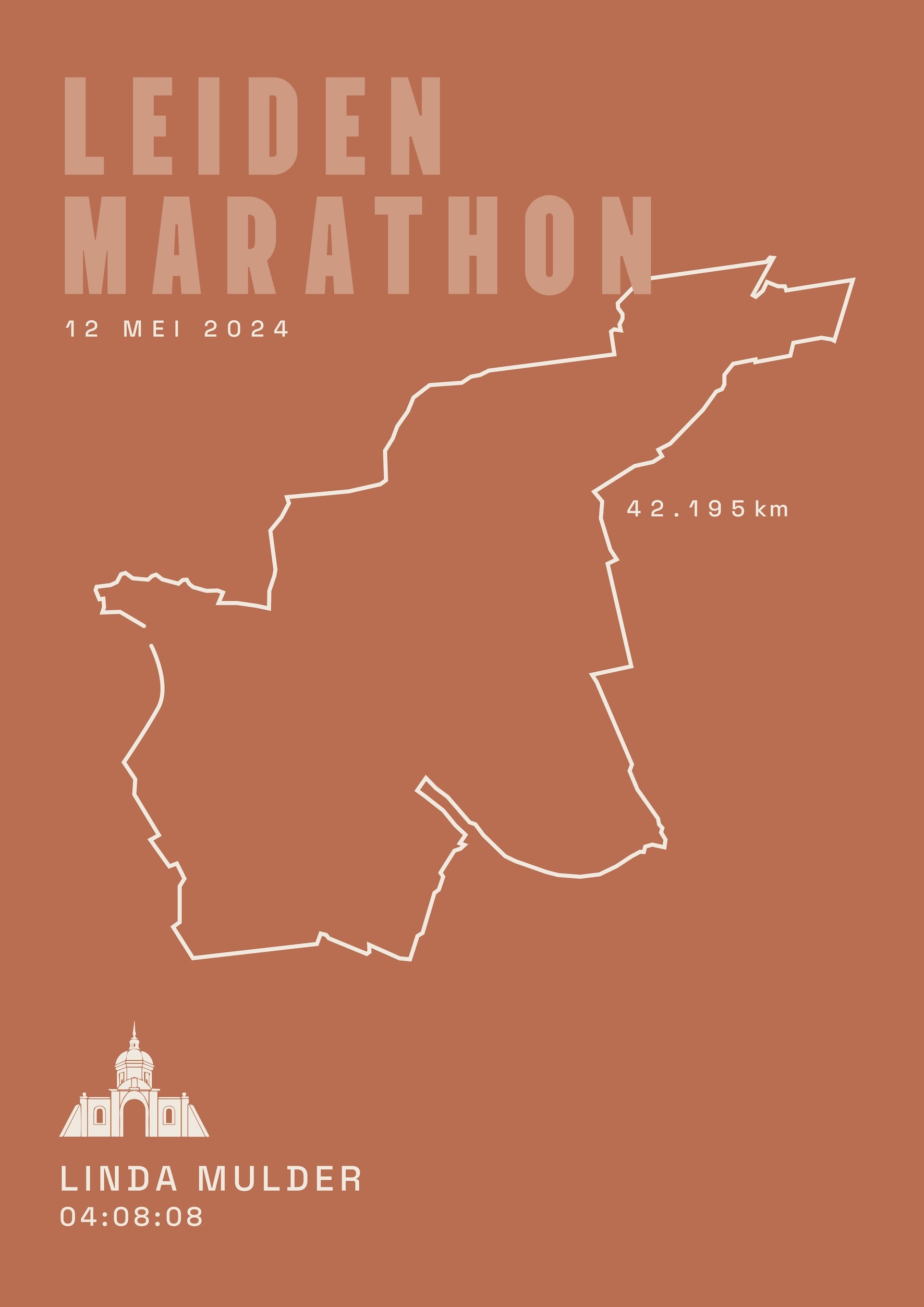 Leiden Marathon - Classic Solid - Poster