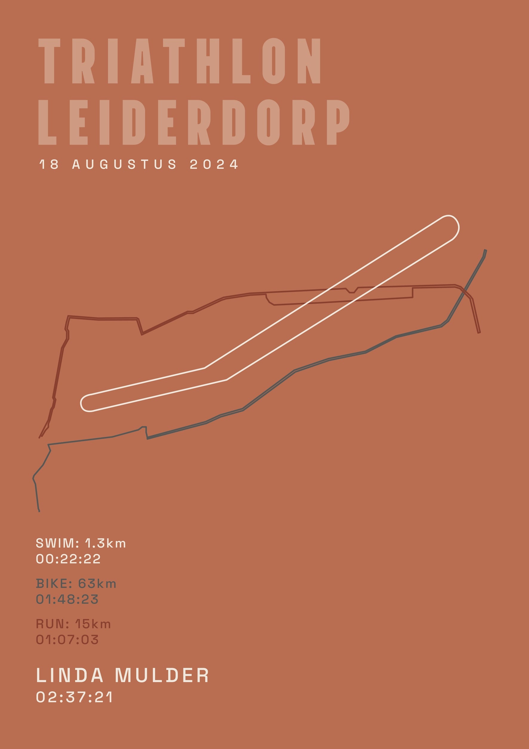 Poster met naam I Triathlon Leiderdorp 2024 I Classic Solid