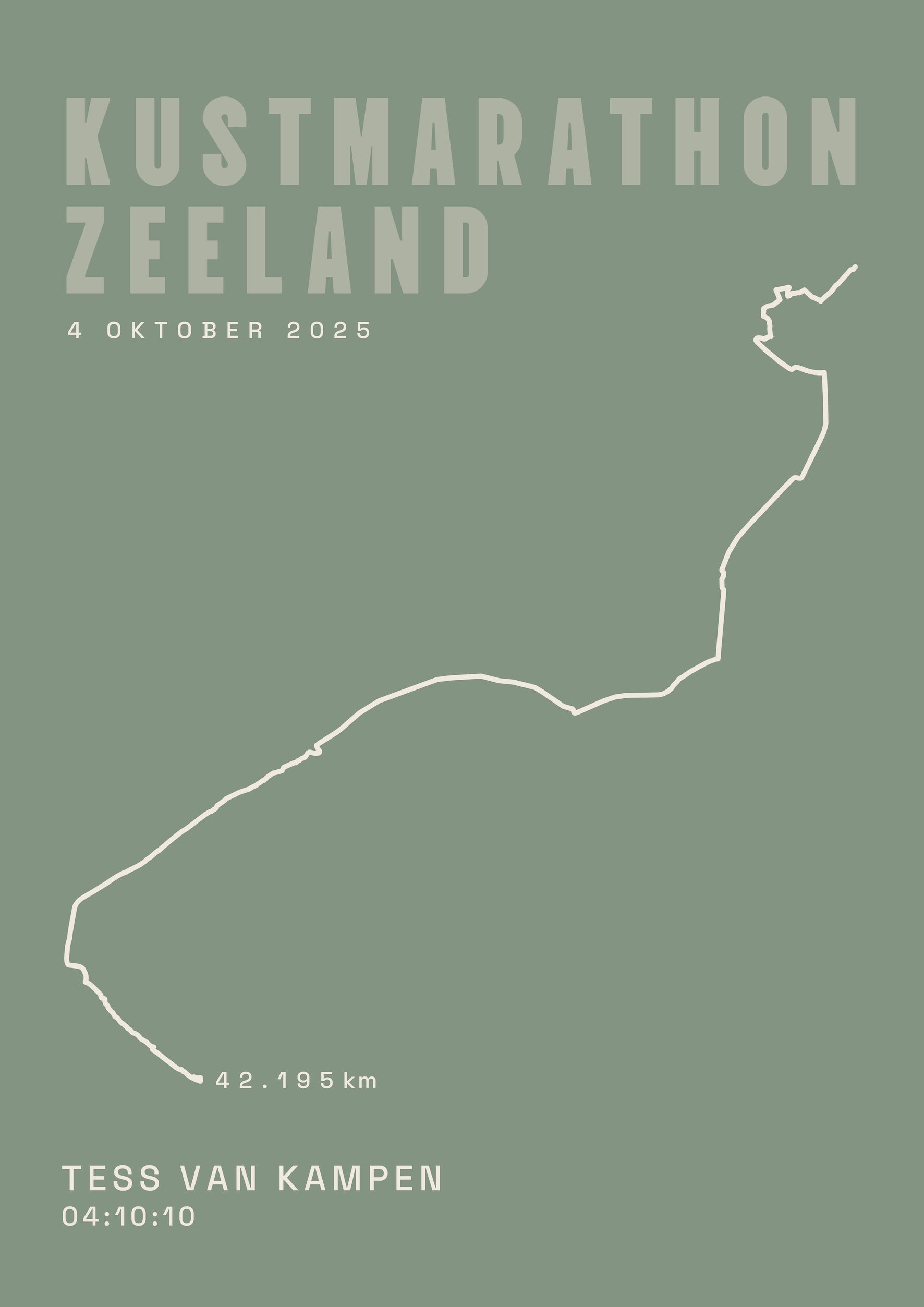 Kustmarathon Zeeland 2025 I Classic Solid I Poster