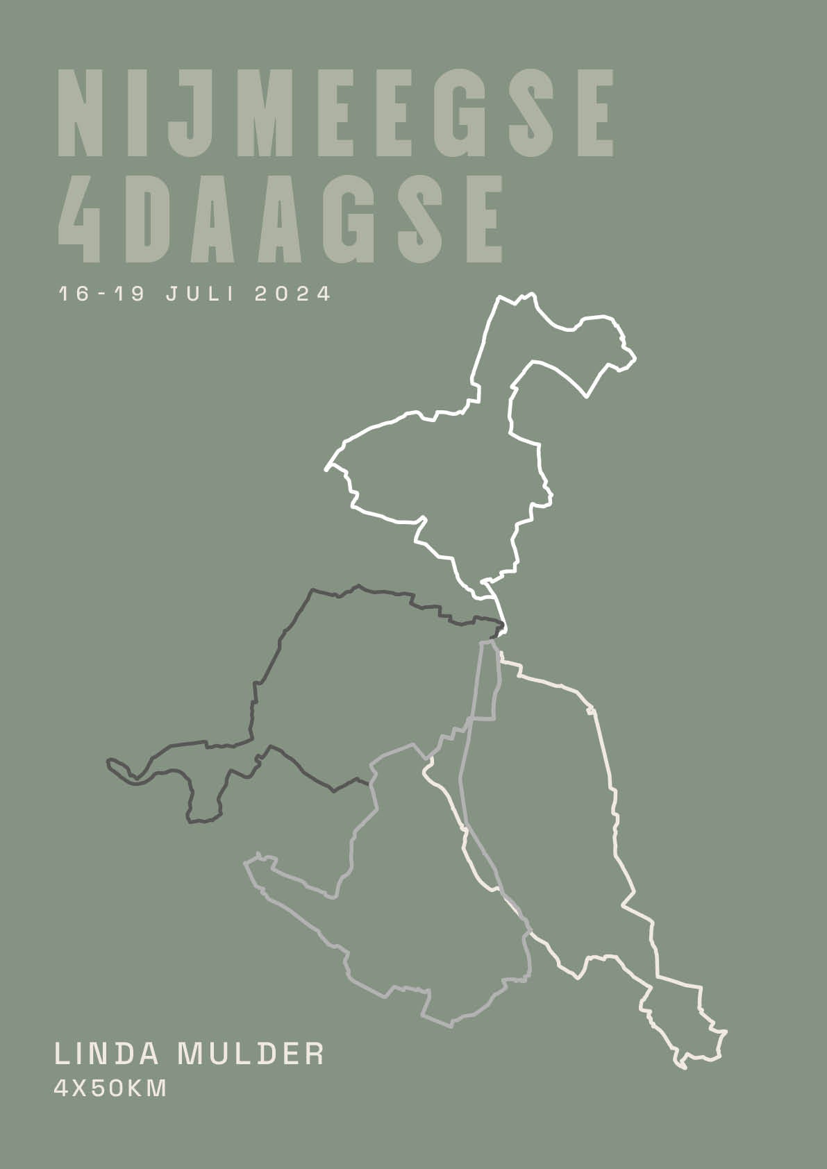 2024 Nijmeegse 4Daagse poster met naam! (4 afstanden)