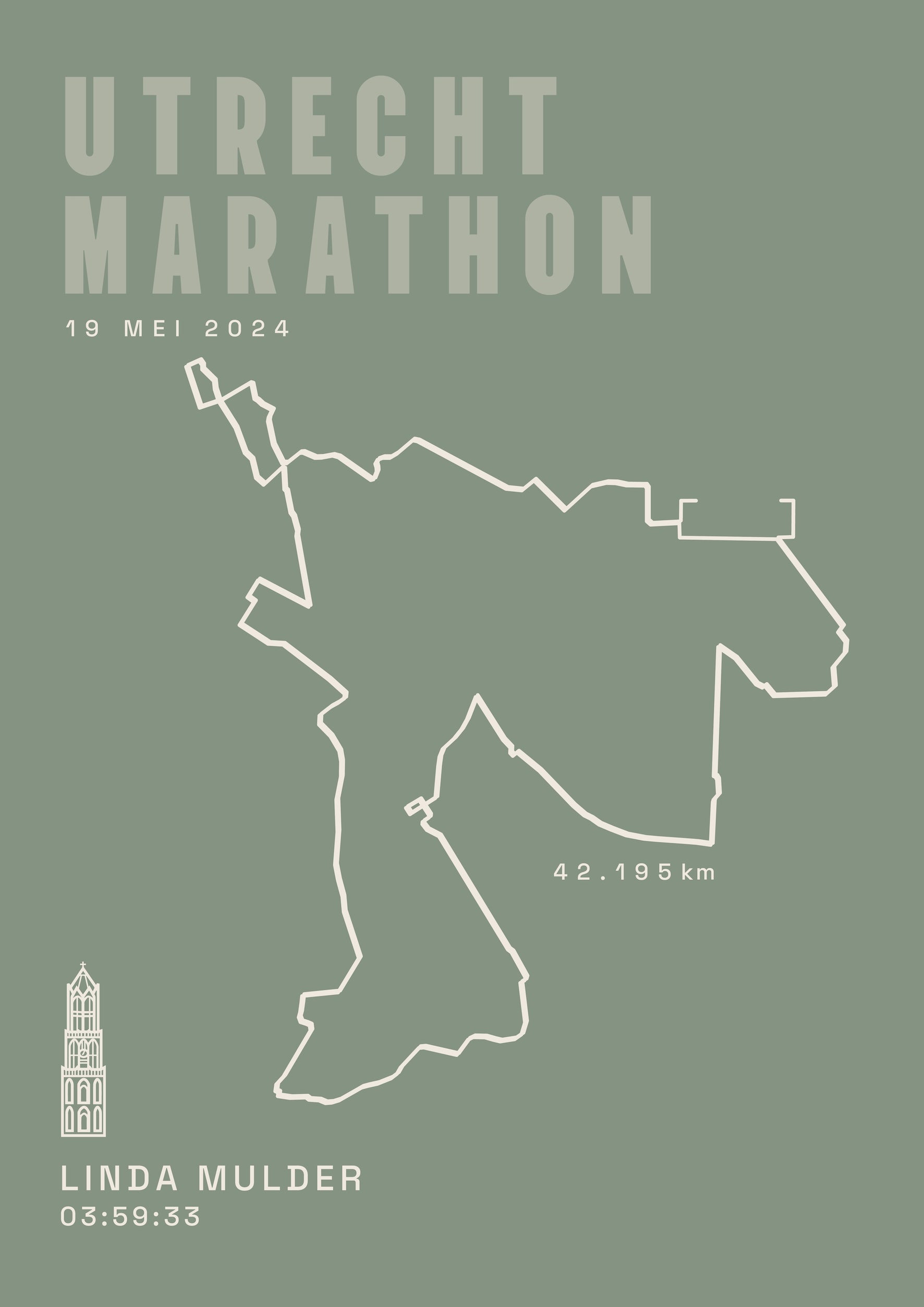 Utrecht Marathon - Classic Solid - Poster