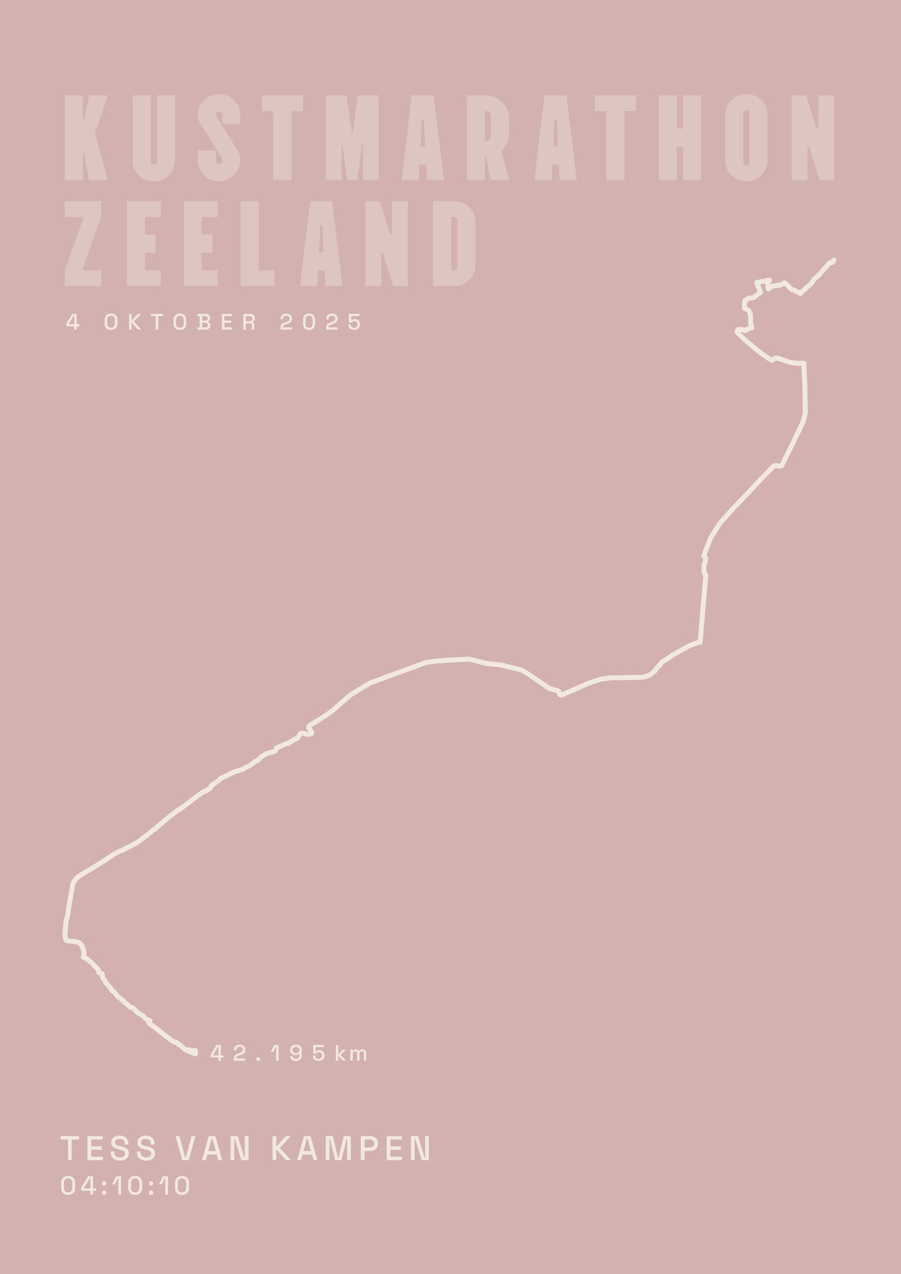 Kustmarathon Zeeland 2025 I Classic Solid I Poster