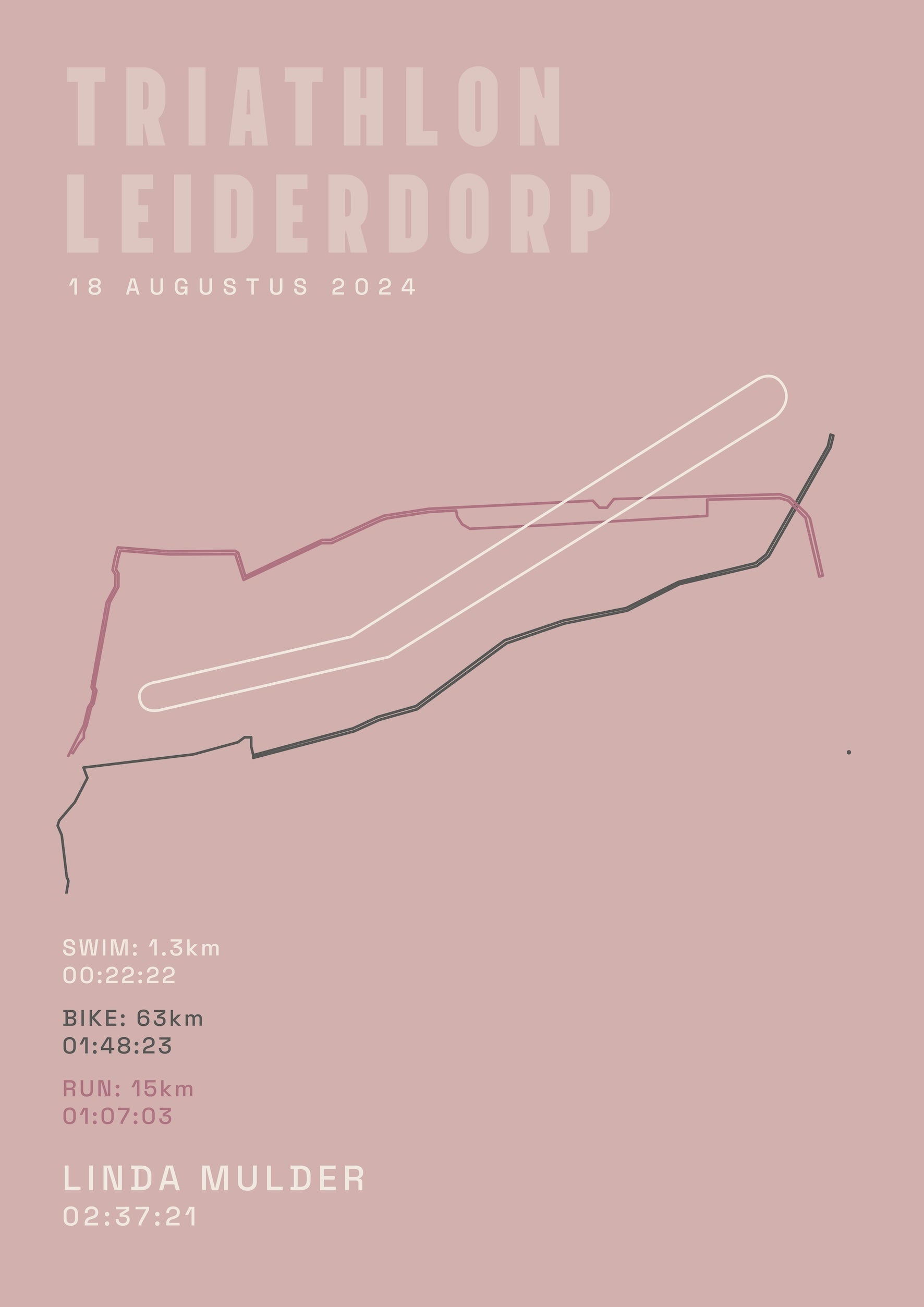 Poster met naam I Triathlon Leiderdorp 2024 I Classic Solid