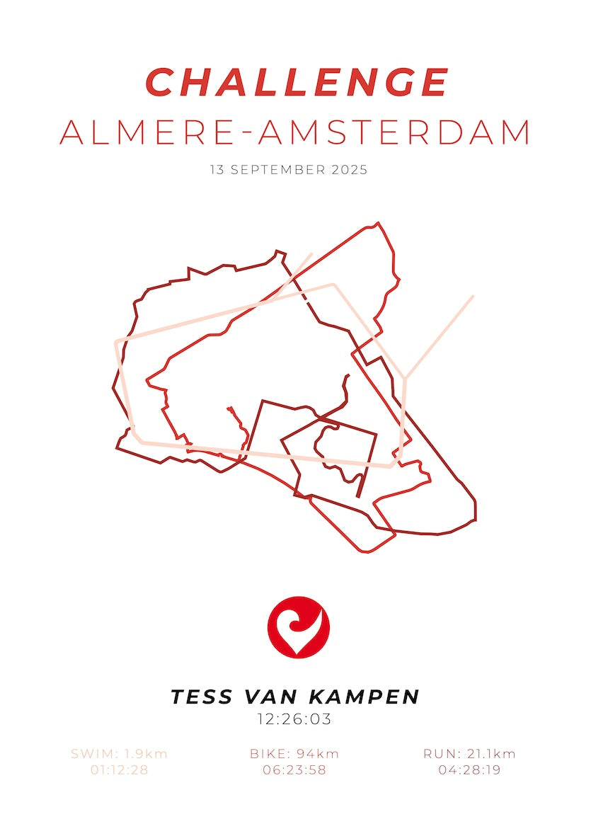Poster met naam I Challenge Almere-Amsterdam 2025 I Limited Edition