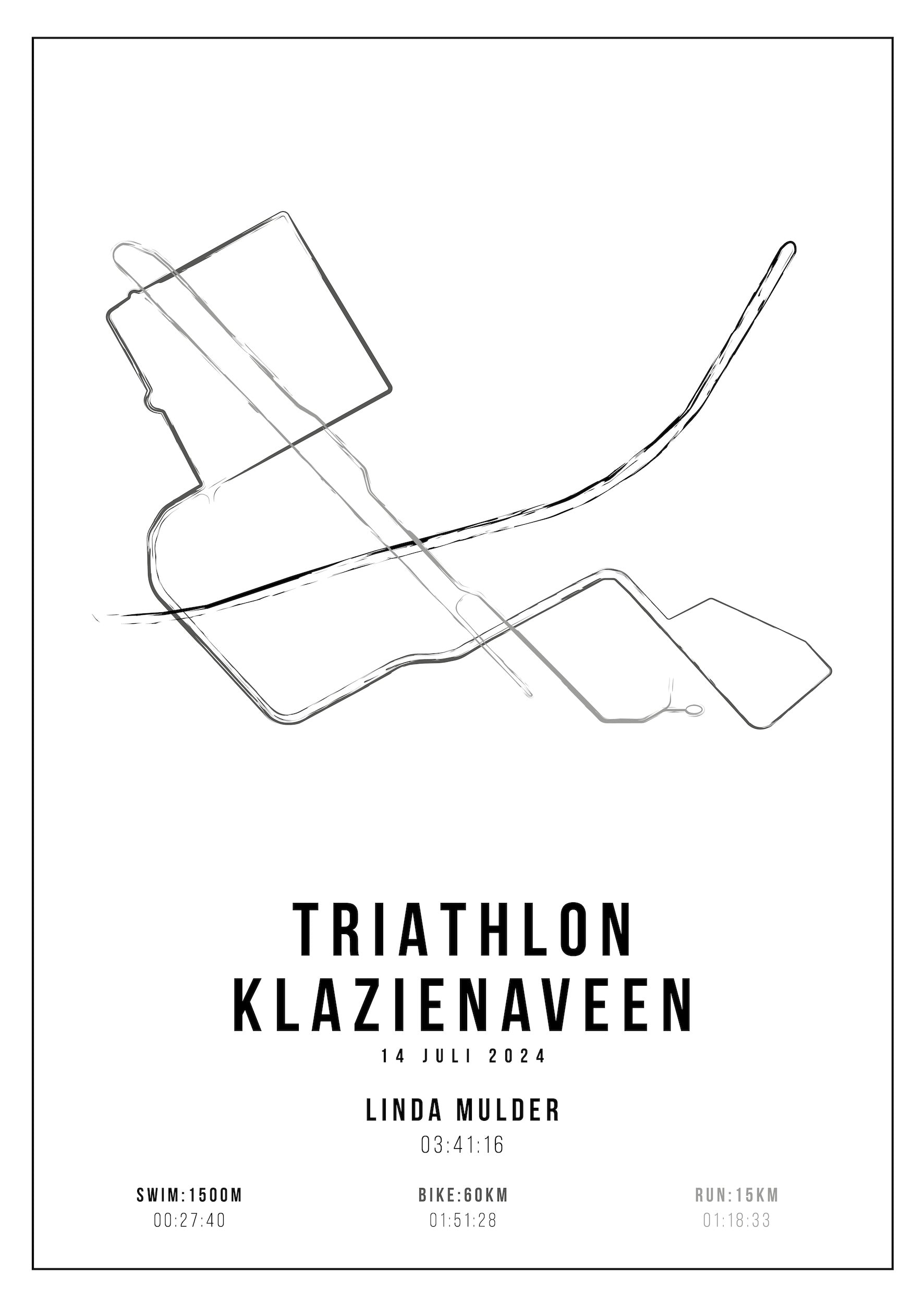 Triathlon Klazienaveen 2024 I Poster met naam