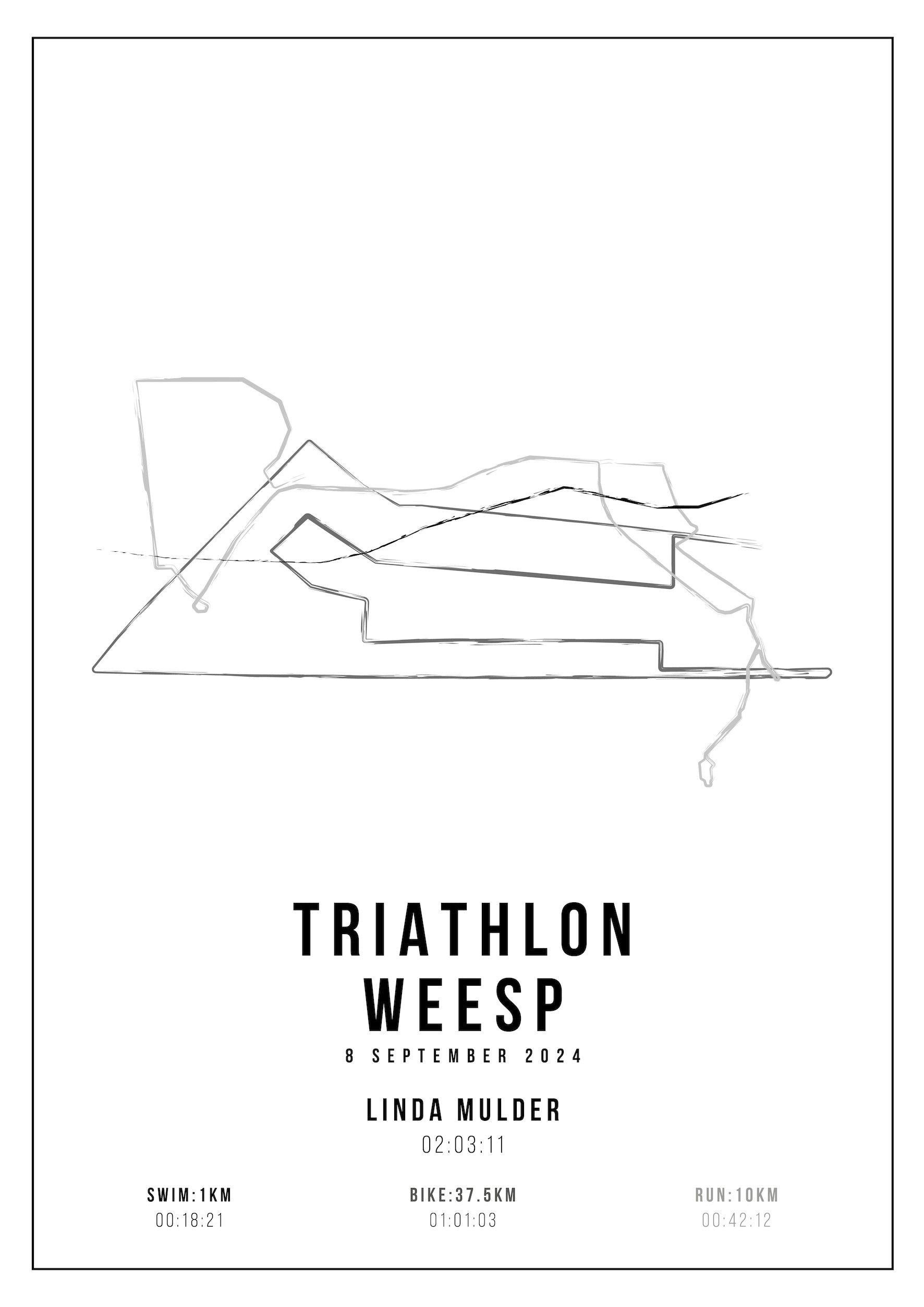 Triathlon Weesp I Handmade Drawing I Poster