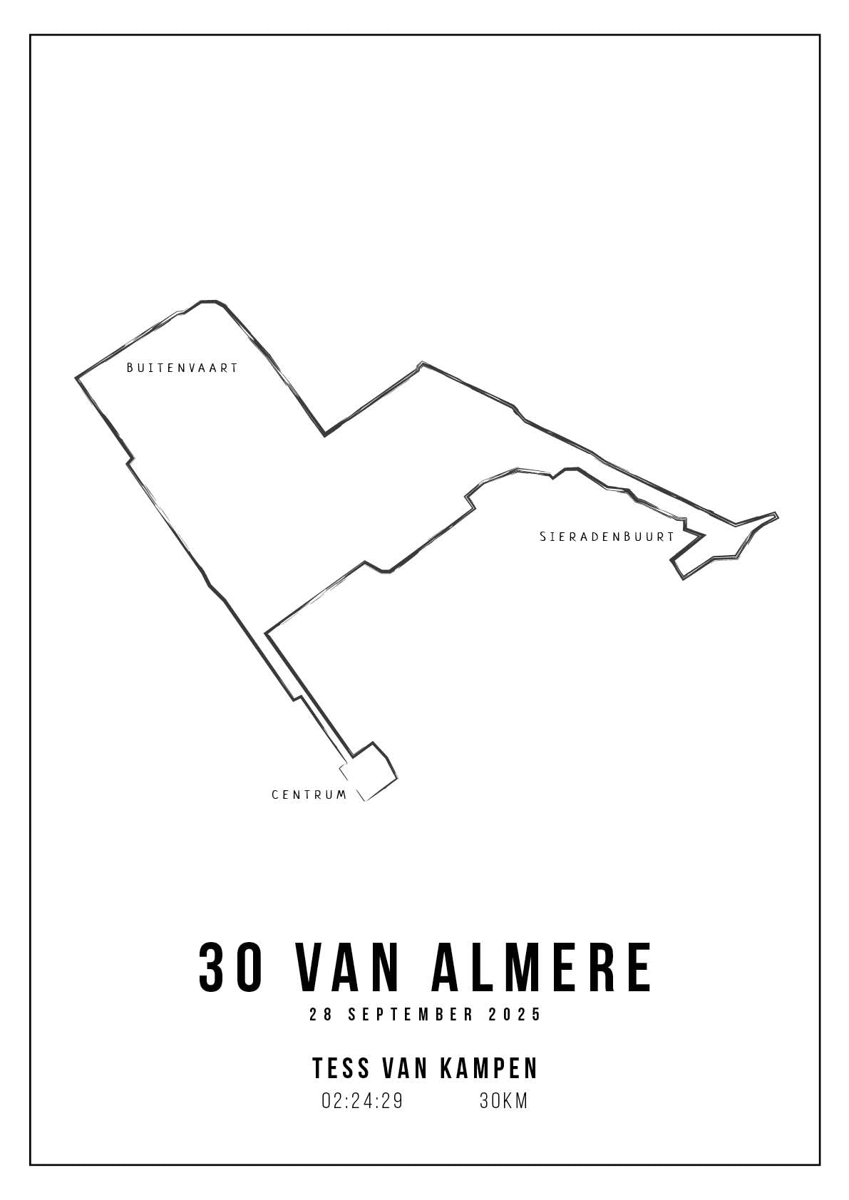 De 30 van Almere 2025 I Handmade Drawing I Poster