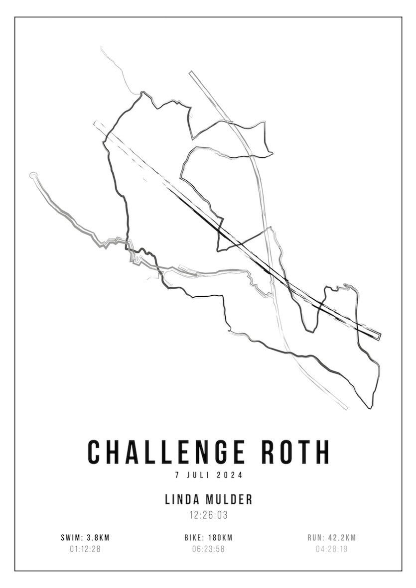 Gepersonaliseerde Poster I Challenge Roth 2025 I Handmade Drawing