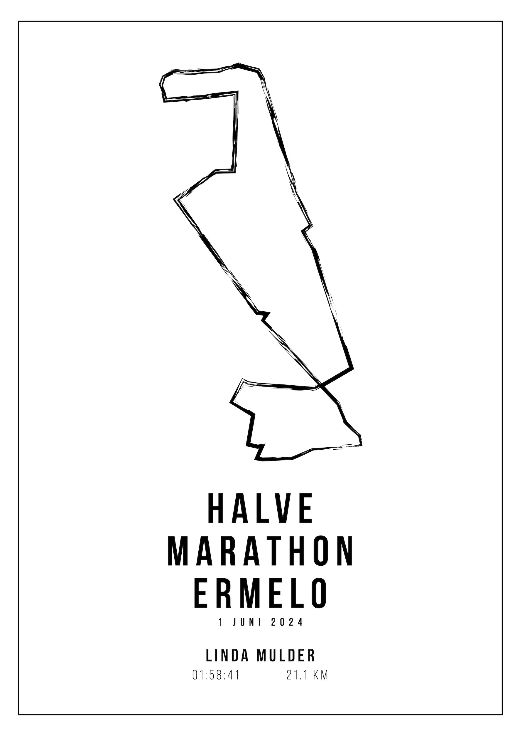 Halve Marathon Ermelo - Handmade Drawing - Poster