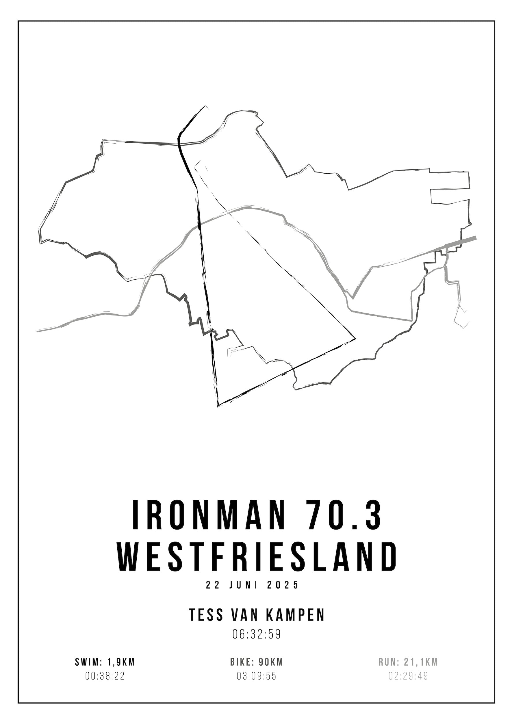 Ironman 70.3 Westfriesland 2025 I Handmade Drawing I Poster