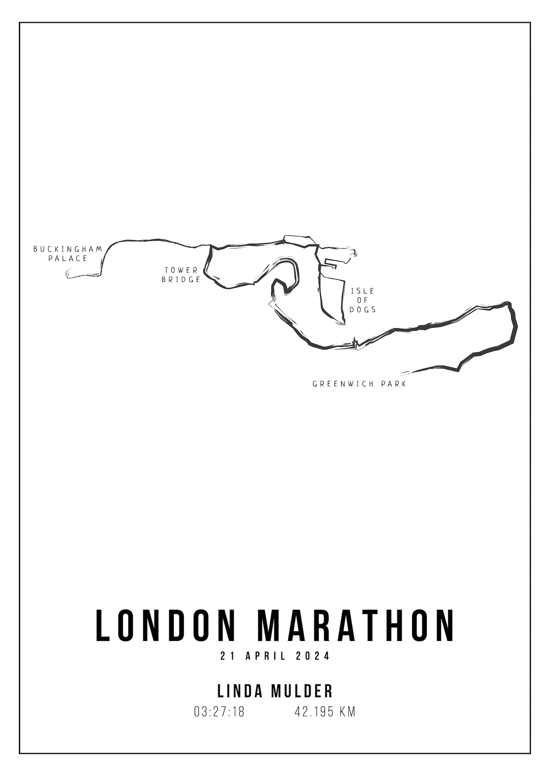 London Marathon - Handmade Drawing - Poster
