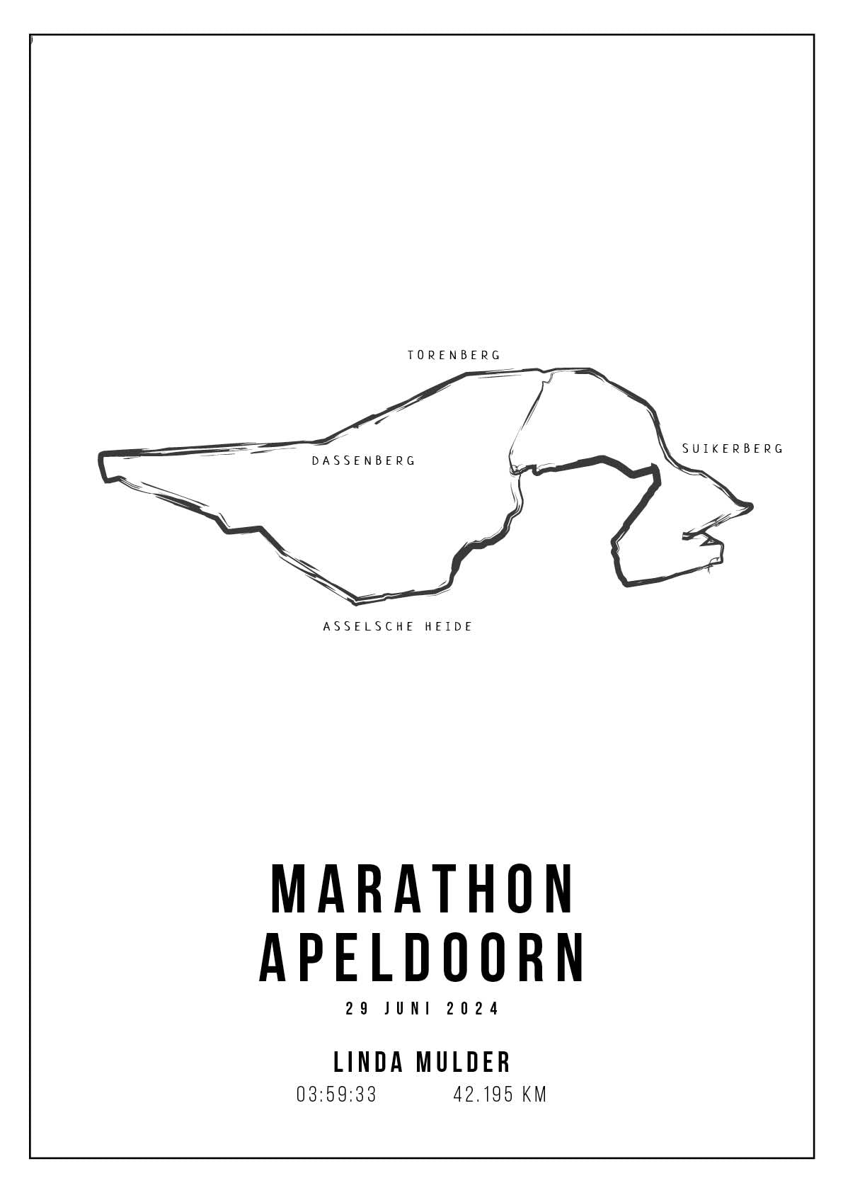 Marathon Apeldoorn - Handmade Drawing - Poster