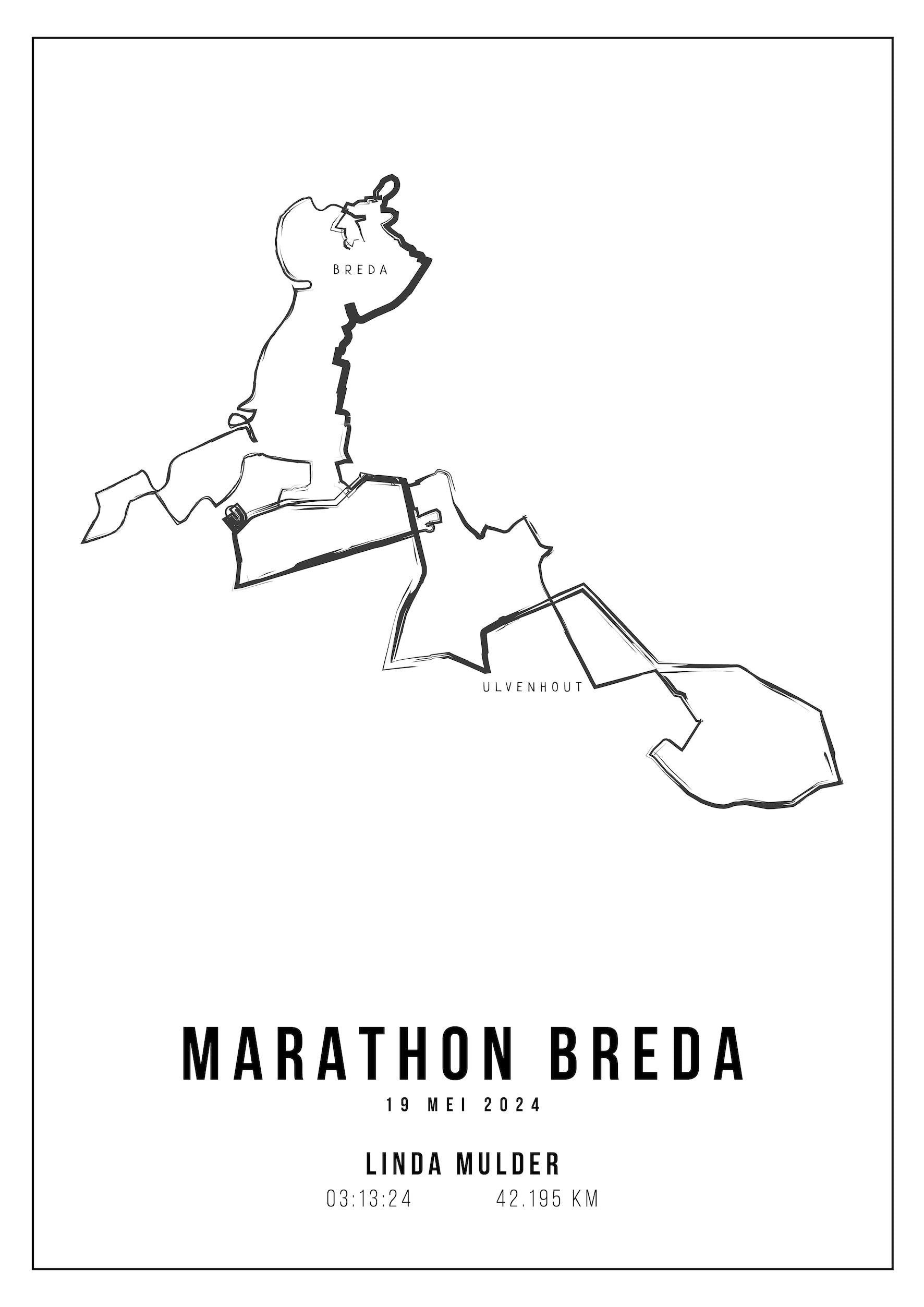 Marathon Breda 2024 - Handmade Drawing - Poster