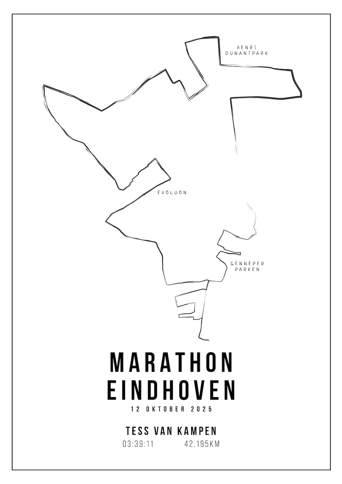 Marathon Eindhoven 2025 I Handmade Drawing I Poster