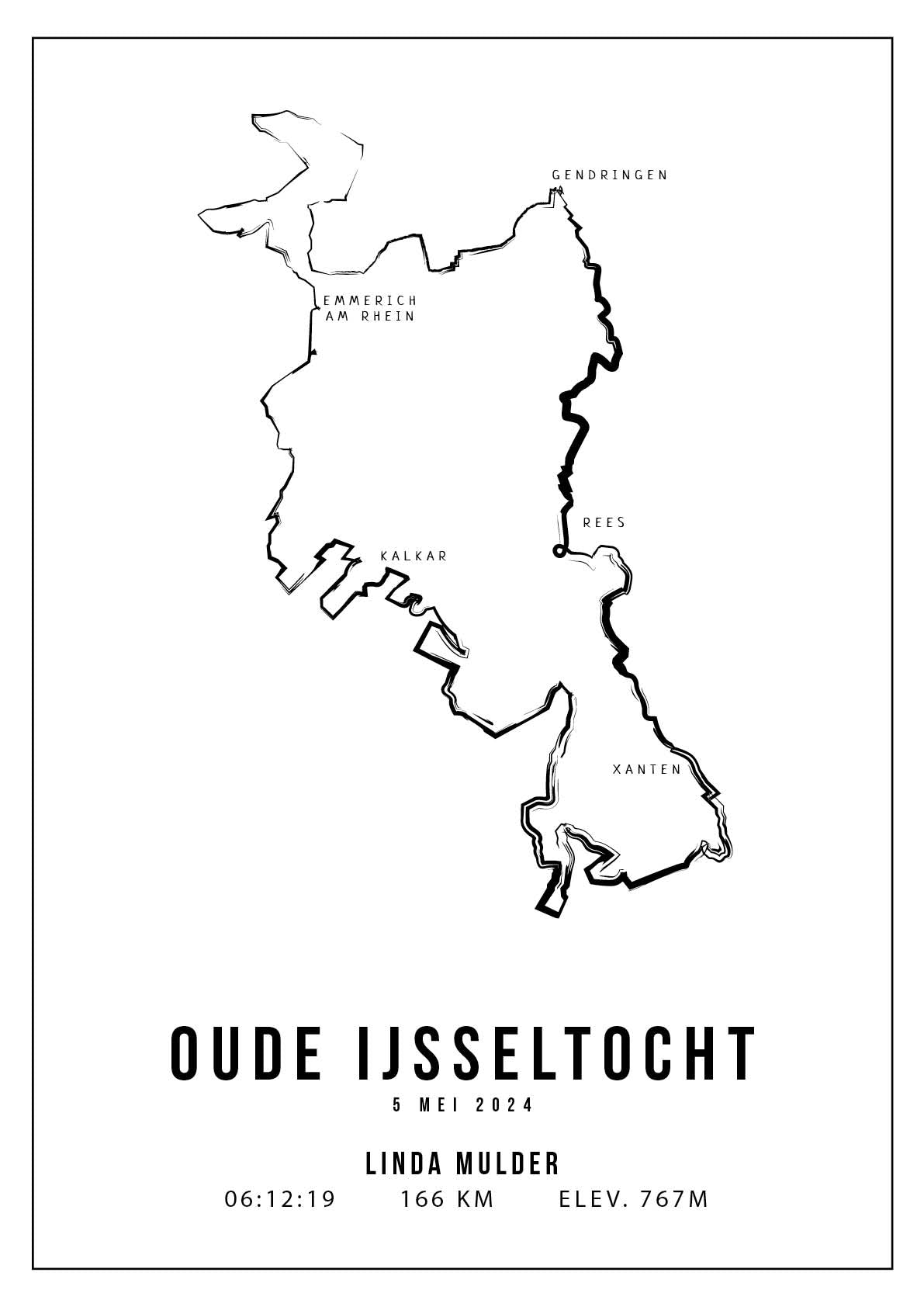 Oude IJsseltocht - Handmade Drawing - Poster