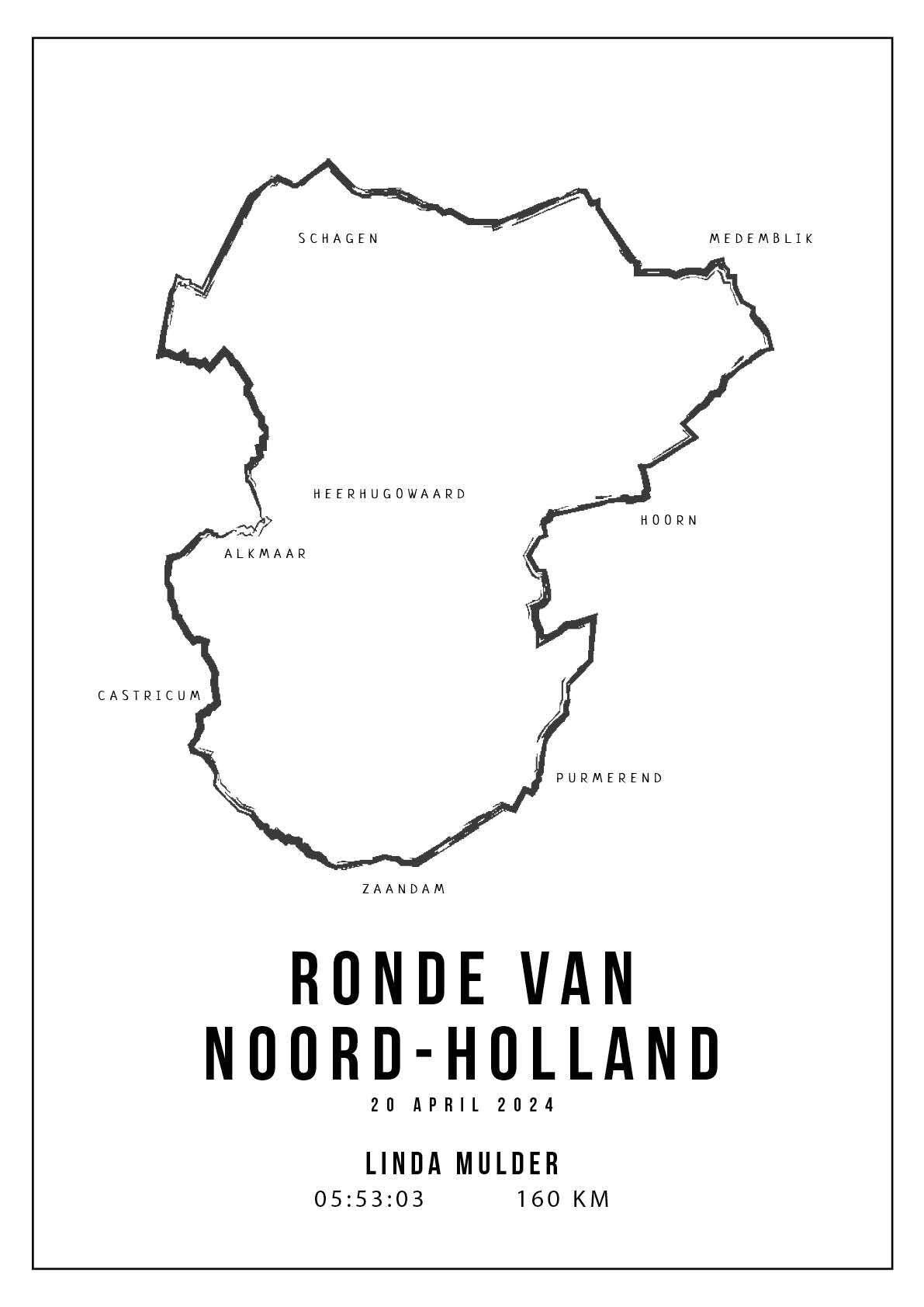 Ronde van Noord-Holland - Handmade Drawing - Poster