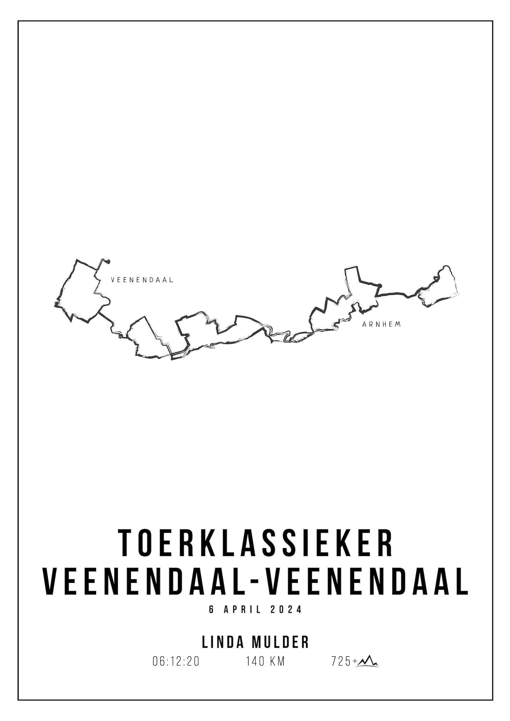 Toerklassieker Veenendaal-Veenendaal 140KM I Handmade Drawing I Poster
