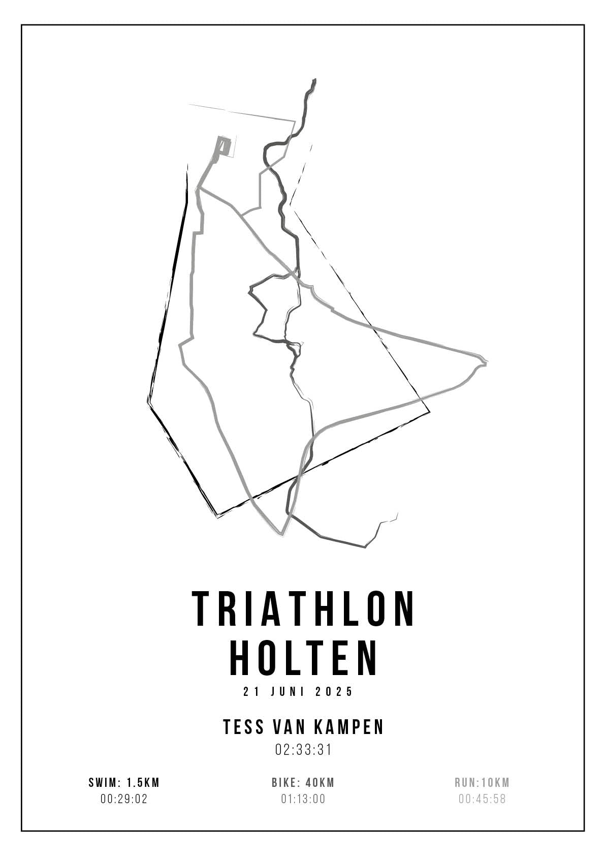 Triathlon Holten 2025 I Handmade Drawing I Poster