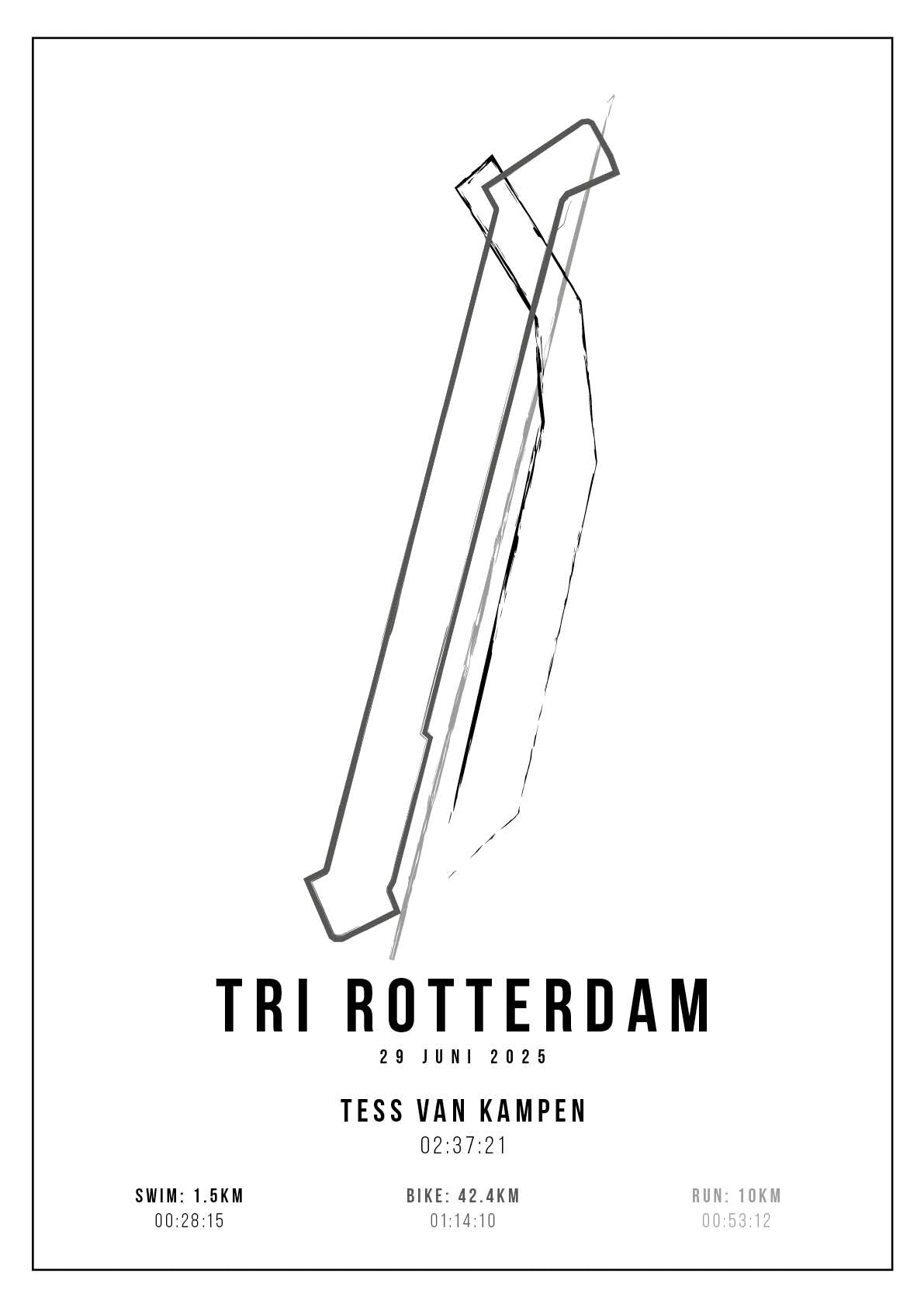Tri Rotterdam 2025 I Handmade Drawing I Poster