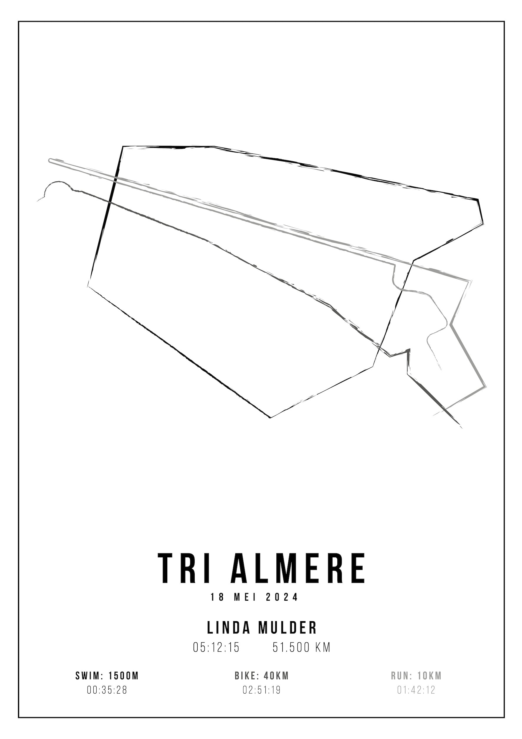Tri Almere - Handmade Drawing - Poster