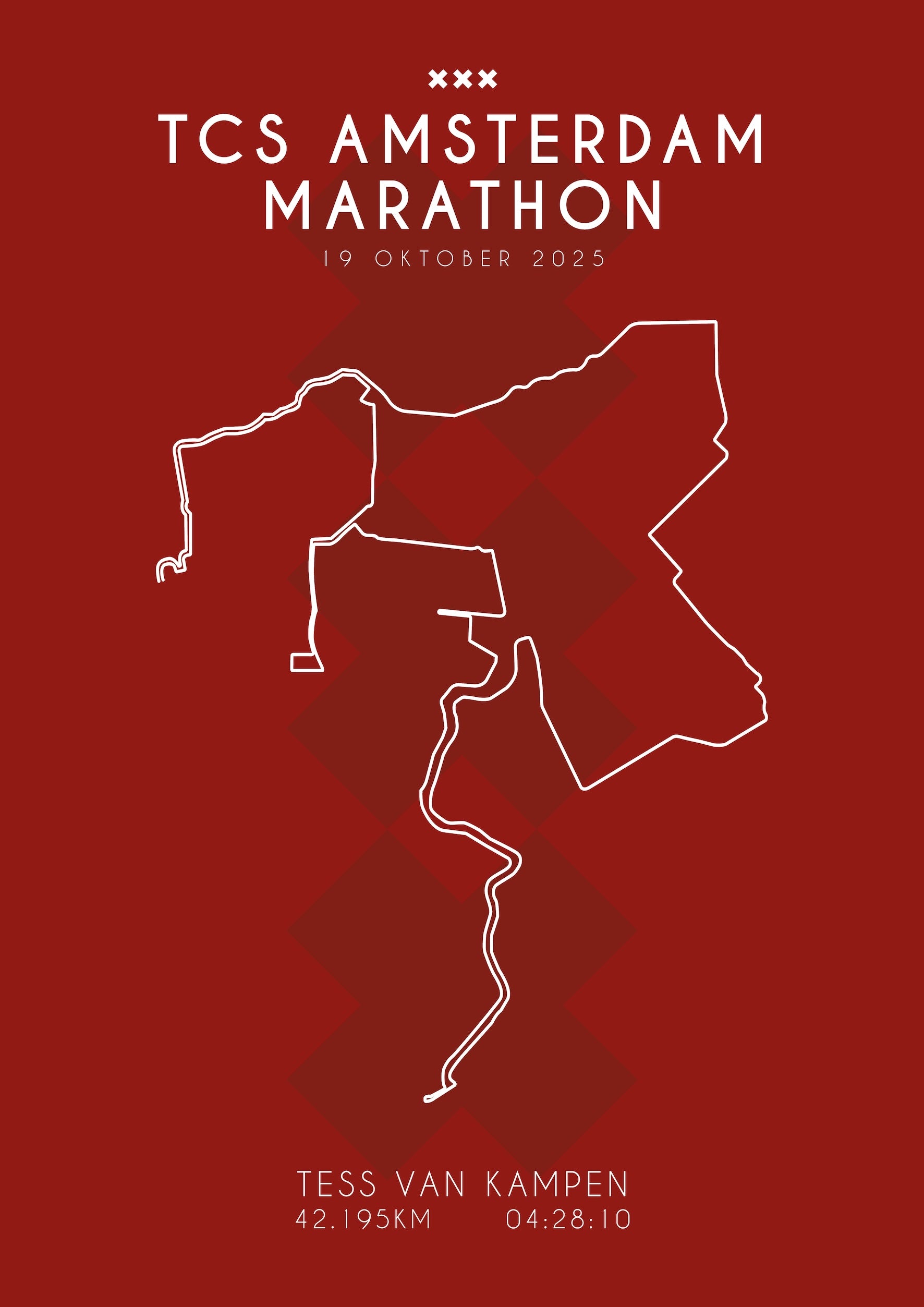 Amsterdam Marathon 2025 I Limited Edition Red I Poster