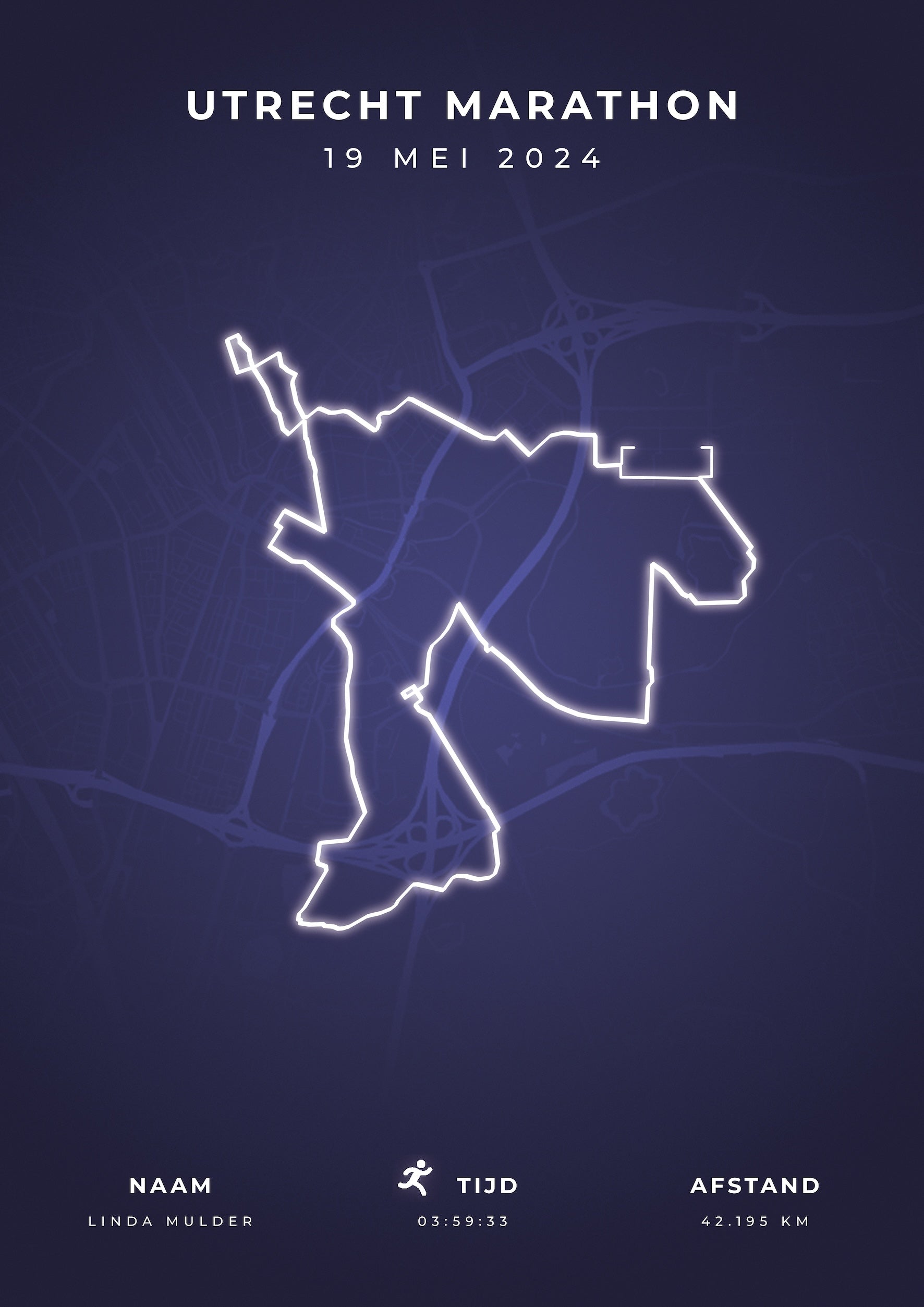 Utrecht Marathon - Modern Citymap - Poster
