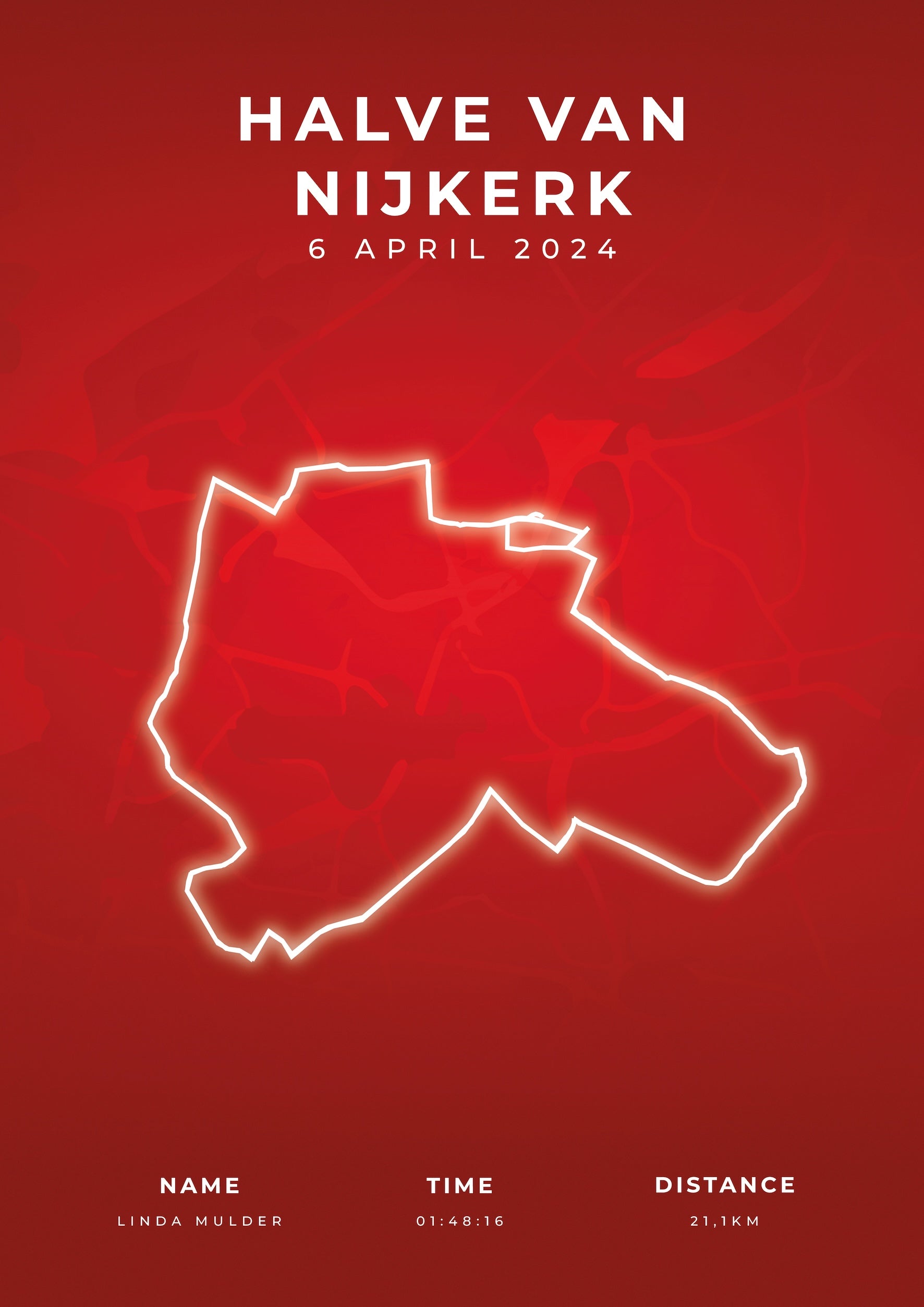 Halve van Nijkerk 2024 - Modern Citymap - Poster