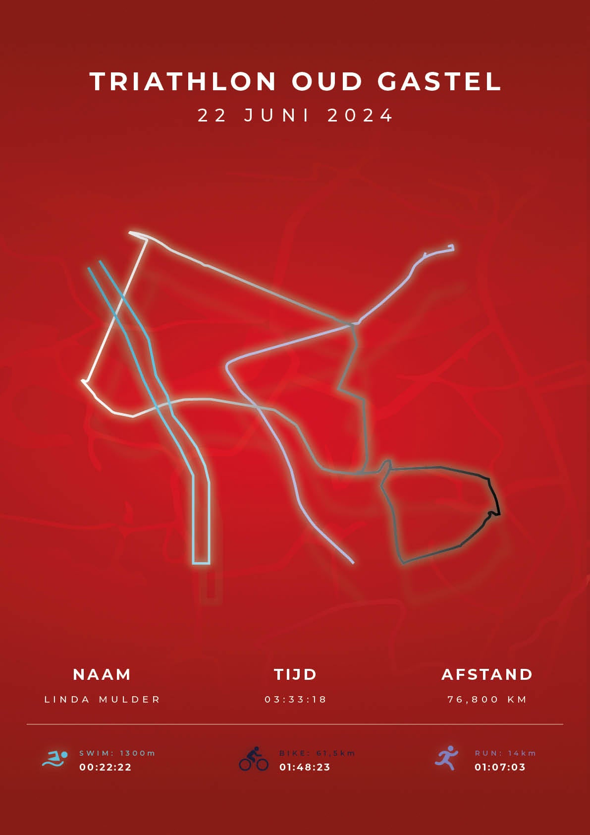 Triathlon Oud Gastel - Modern Citymap - Poster