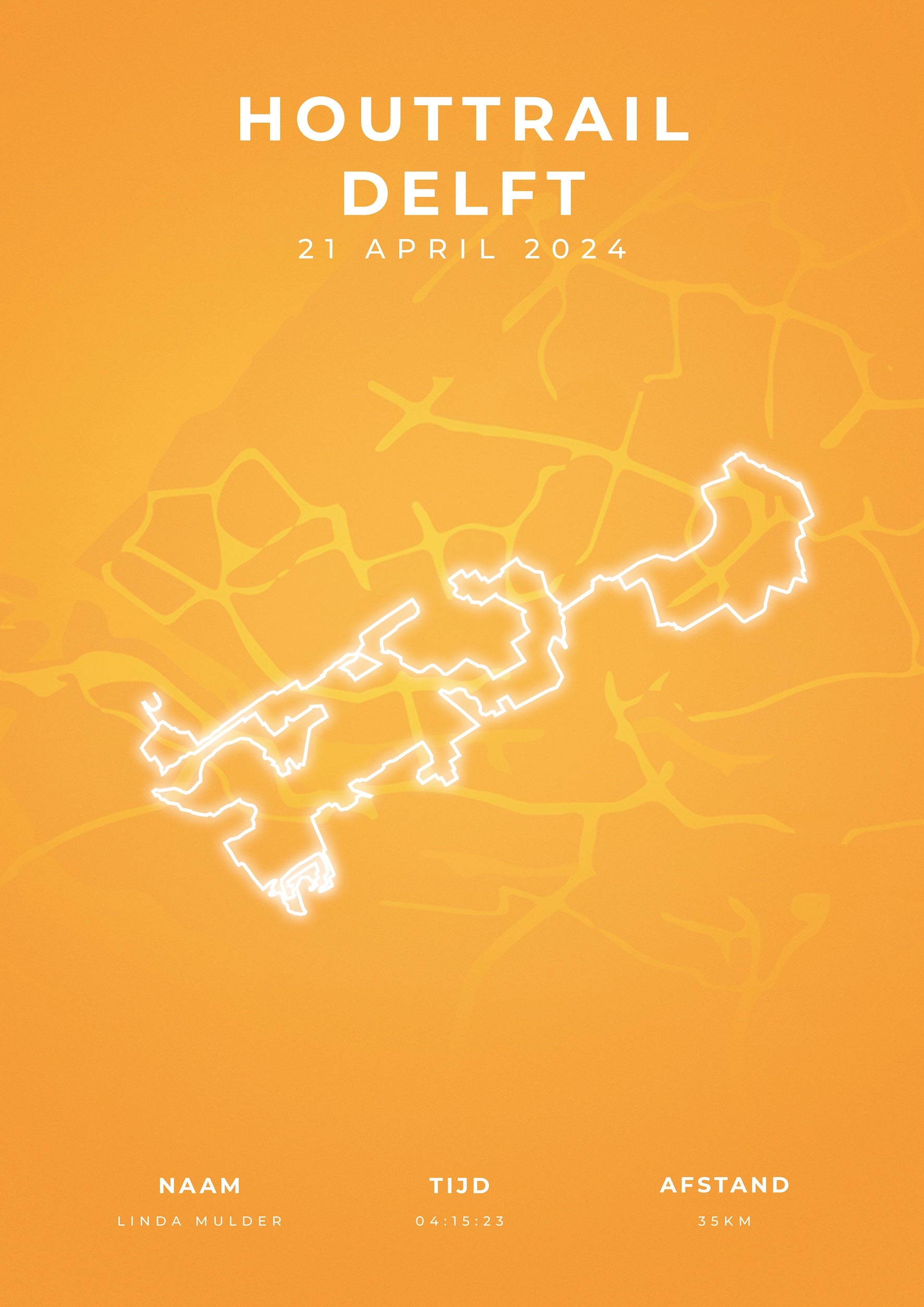 Houttrail Delft - Modern Citymap - Poster