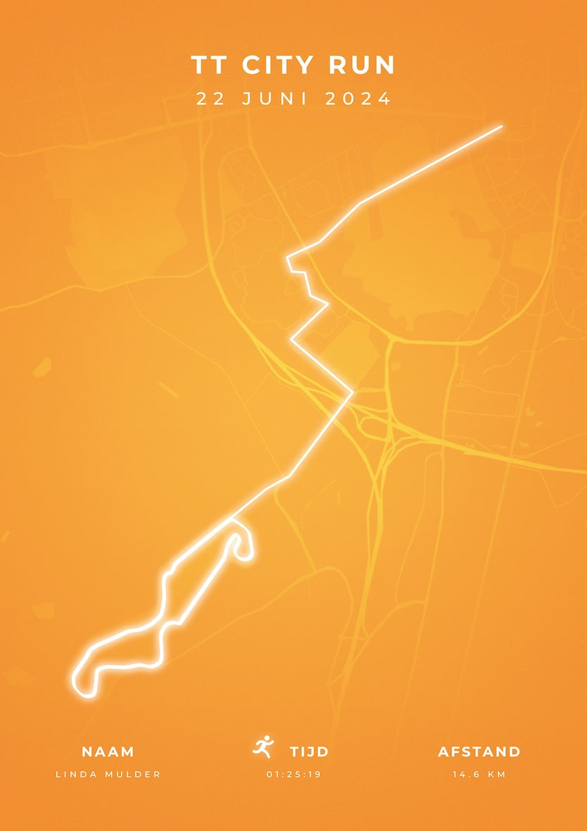 TT City Run - Modern Citymap - Poster