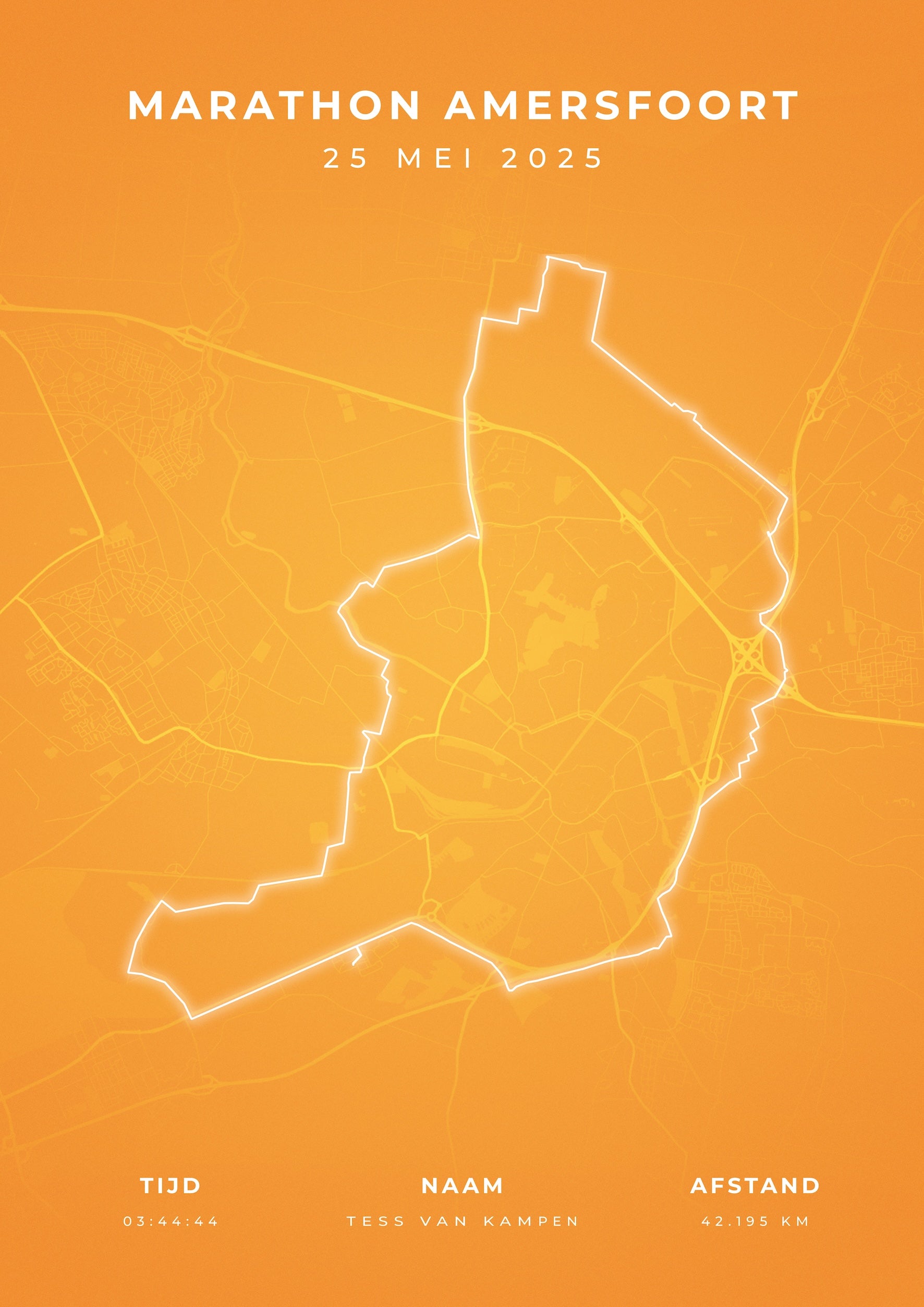 Marathon Amersfoort 2025 I Modern Citymap I Poster