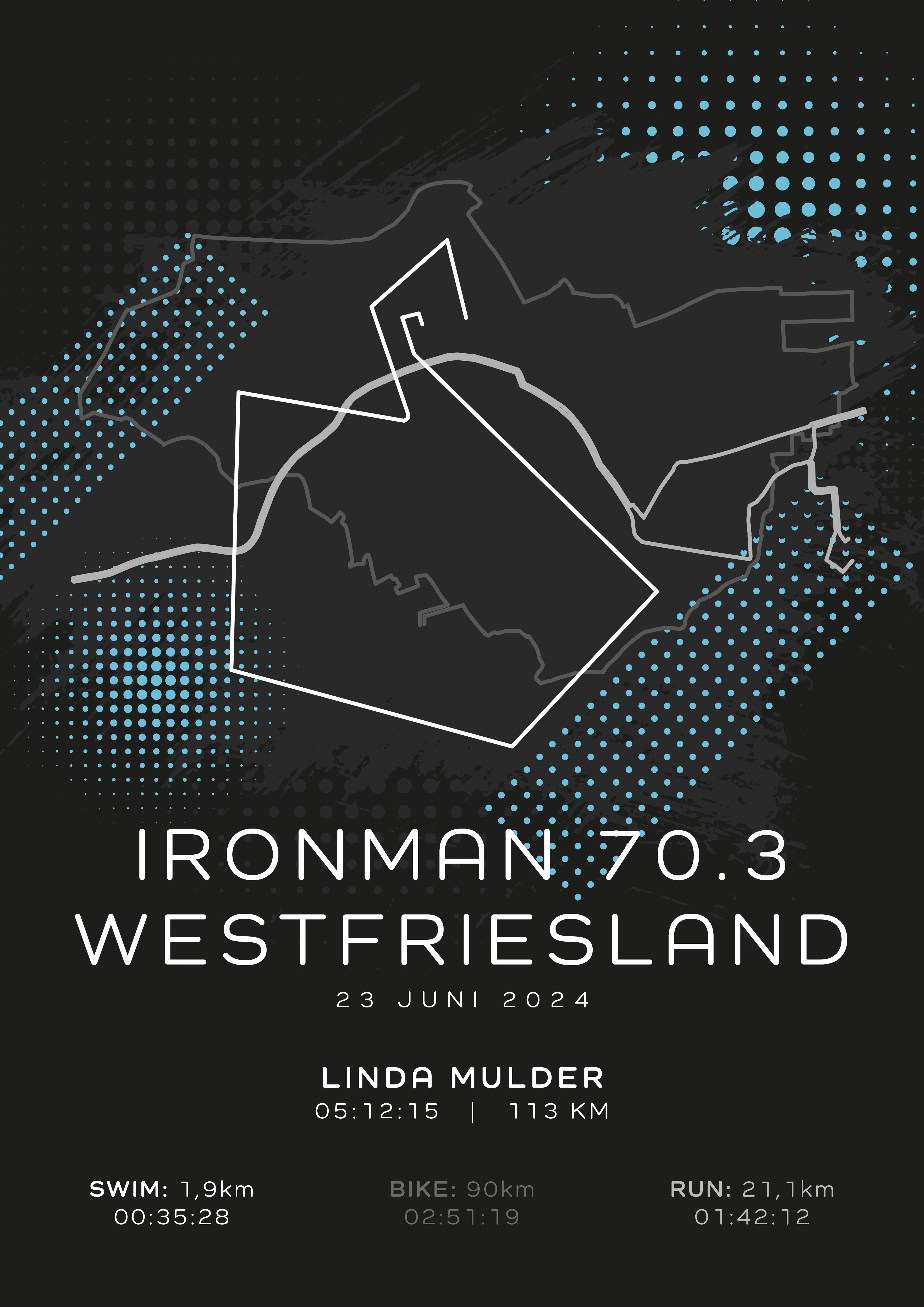 Ironman 70.3 Westfriesland - Modern Dark - Poster