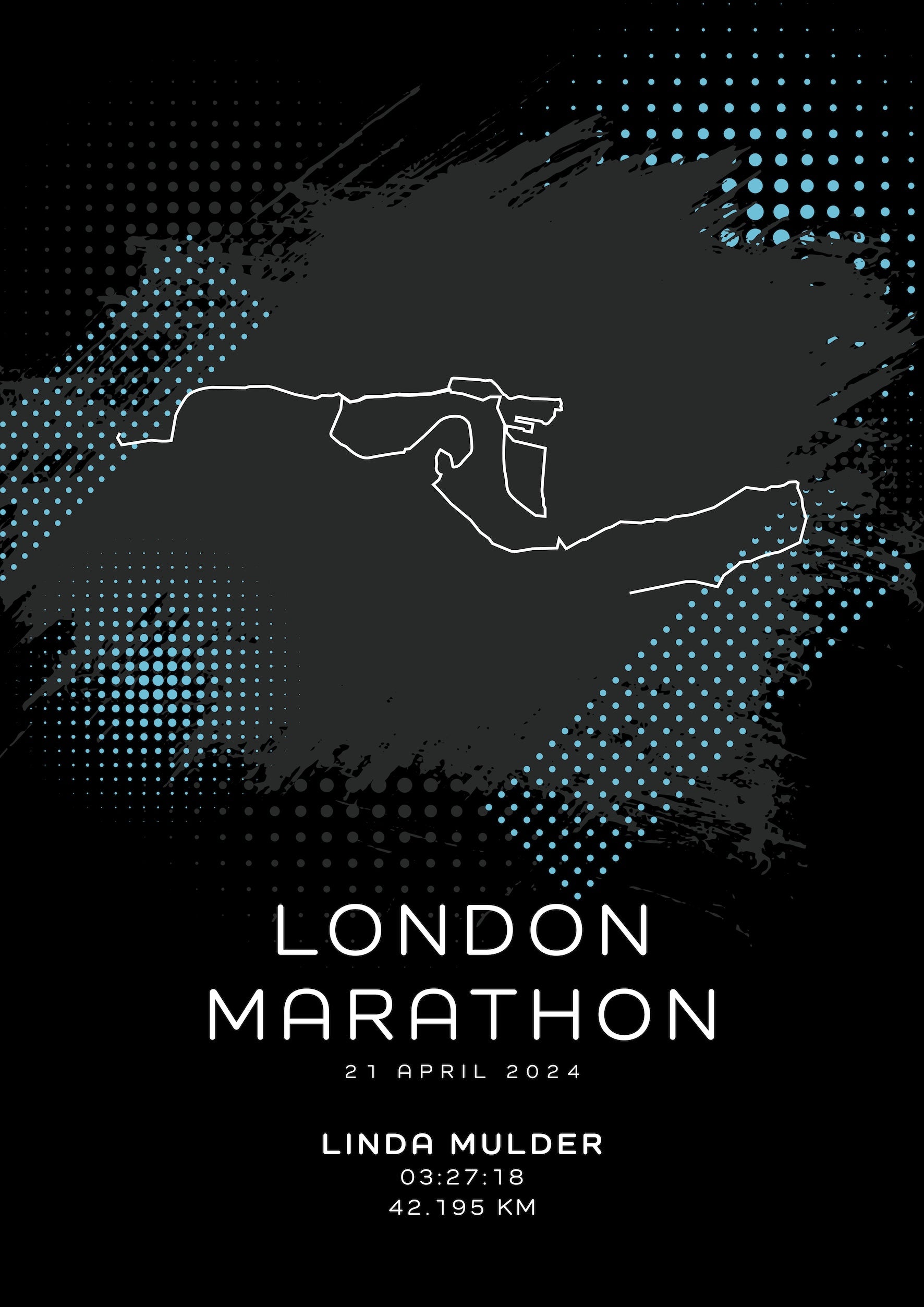 London Marathon - Modern Dark - Poster