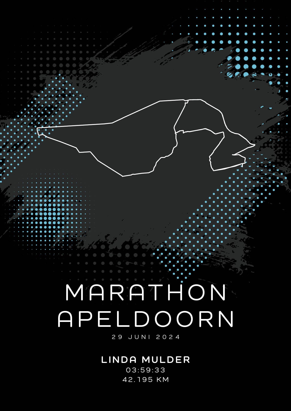 Marathon Apeldoorn - Modern Dark - Poster