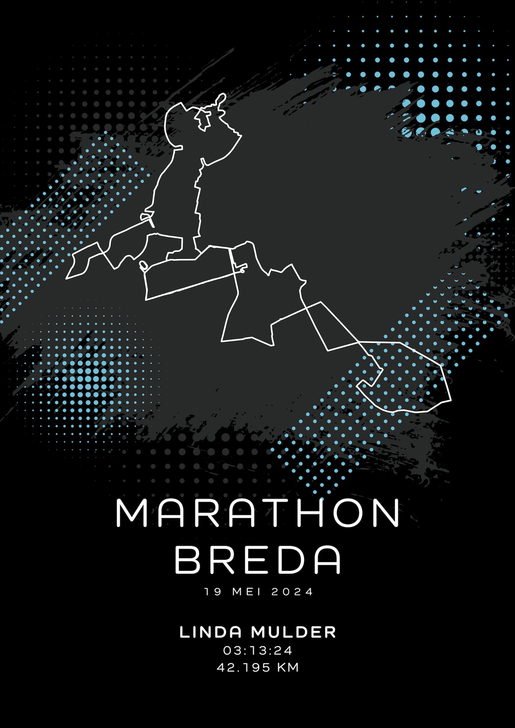 Marathon Breda 2024 - Modern Dark - Poster